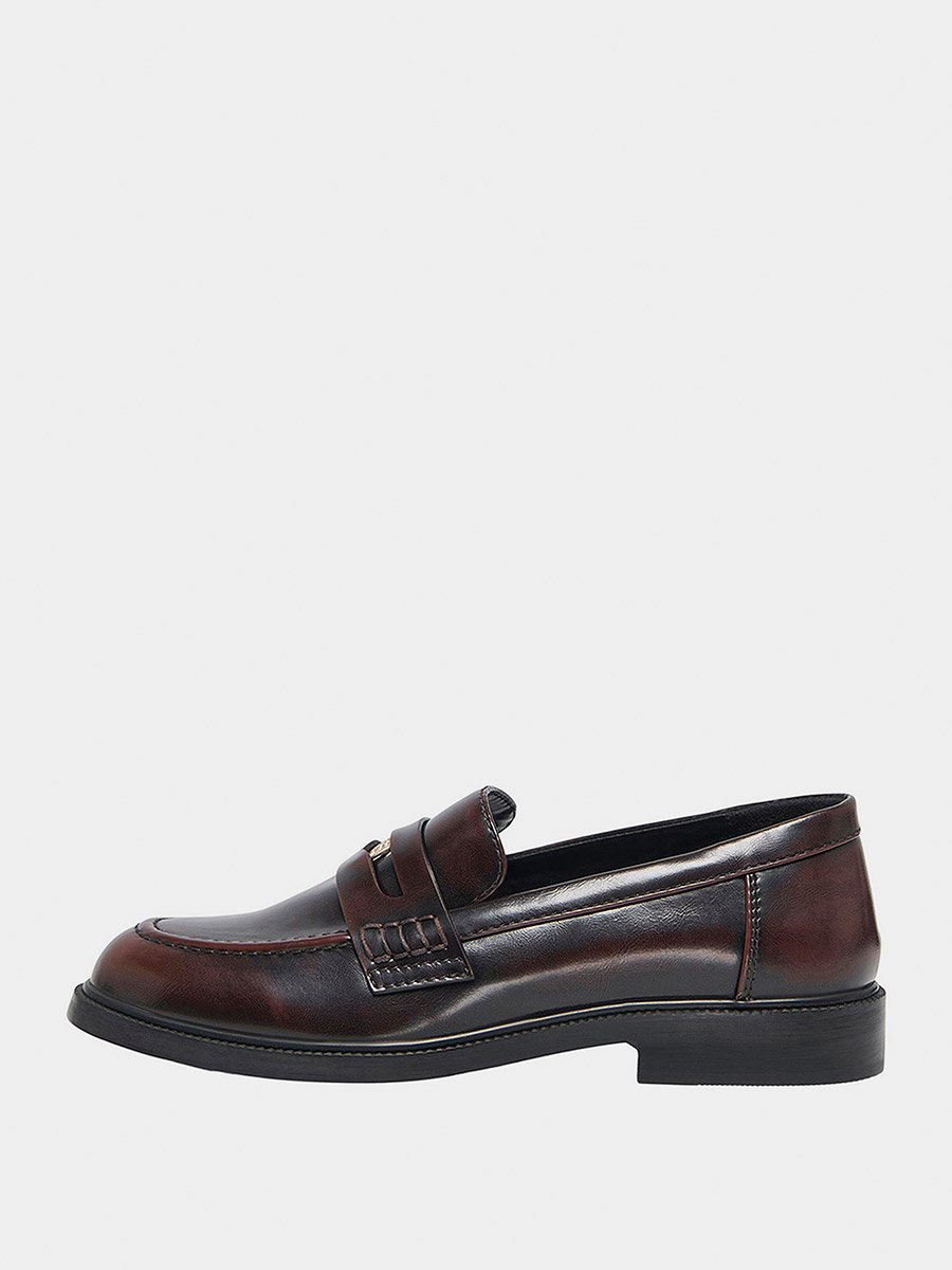 Coffee Brown Plain Pull On Loafers and Moccasin
