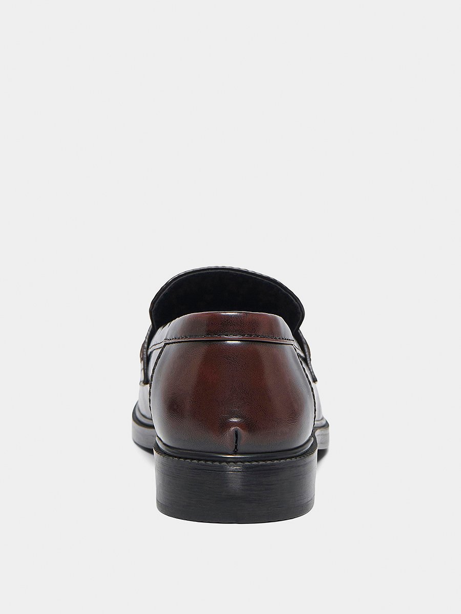 Coffee Brown Plain Pull On Loafers and Moccasin