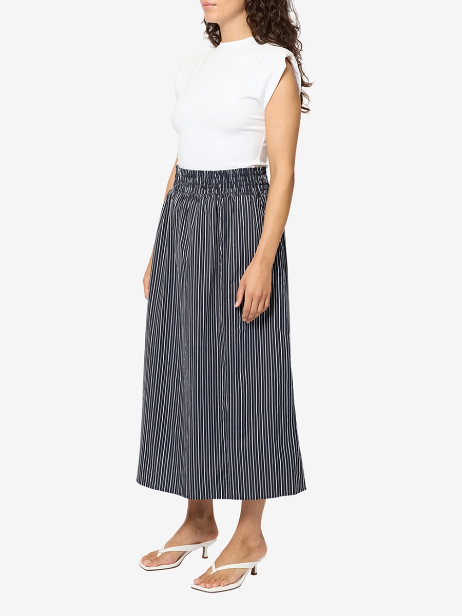 Black Valeria Chiffon Striped Skirt