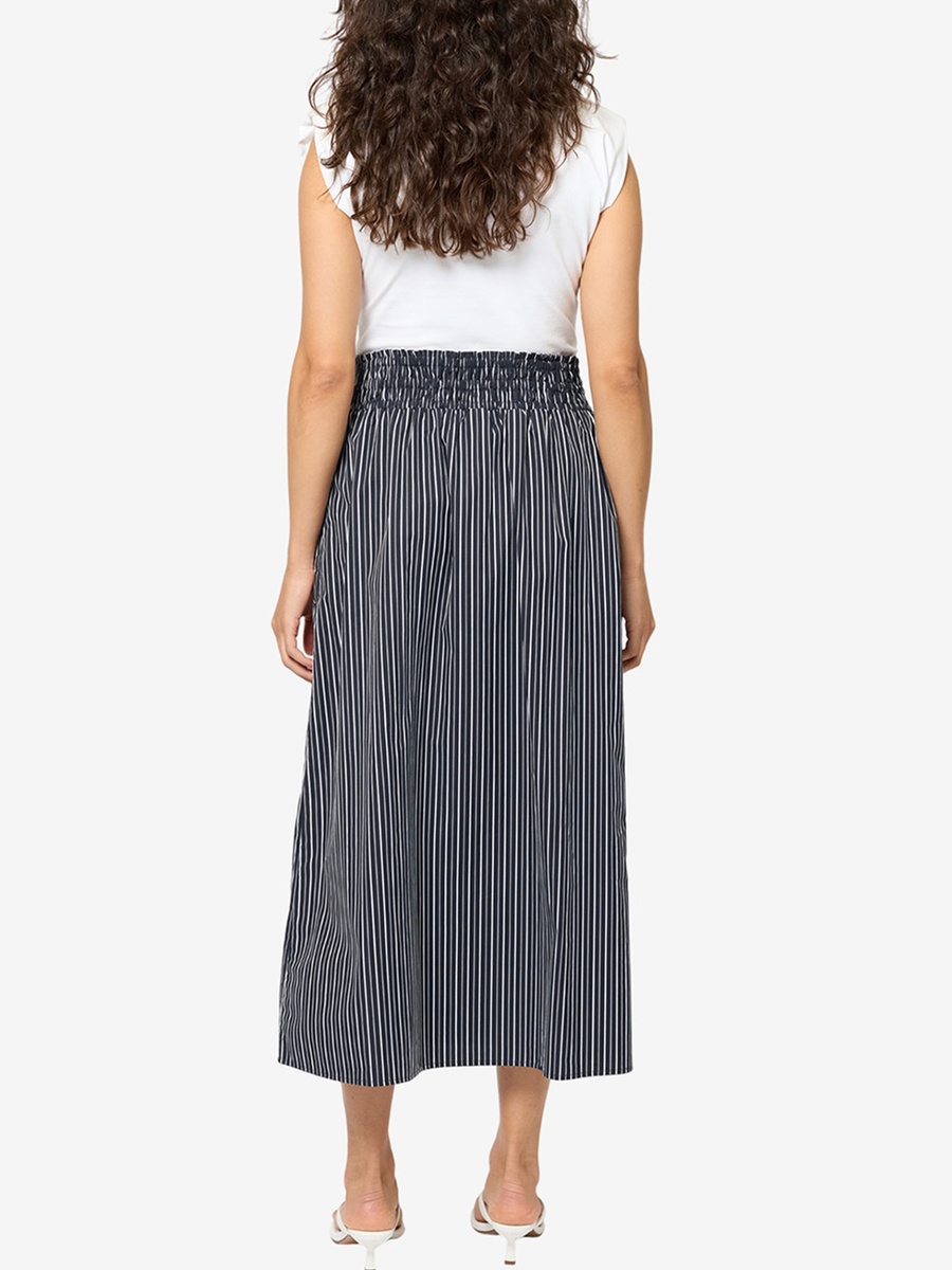 Black Valeria Chiffon Striped Skirt