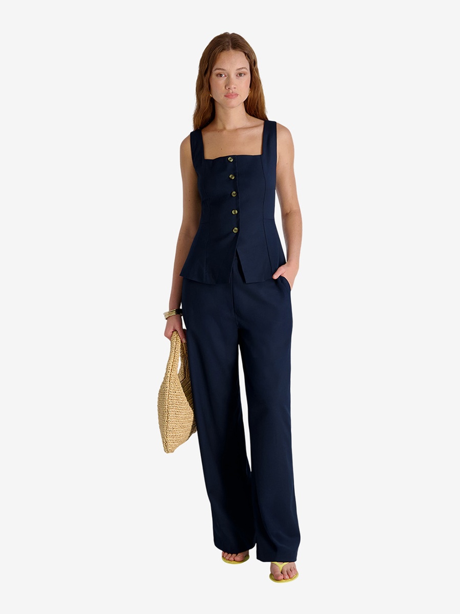 Navy Blue Sleeveless Waistcoat
