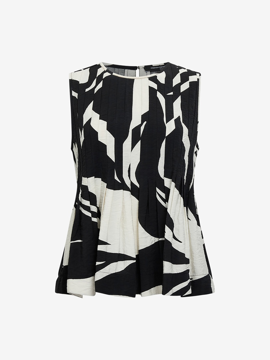 Fold Pleats Sleeveless Top