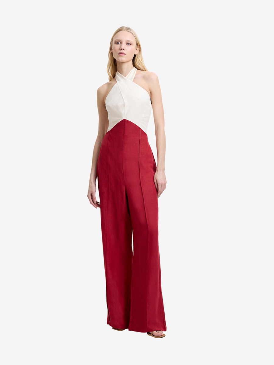 Color Block Halter Neck Jumpsuit
