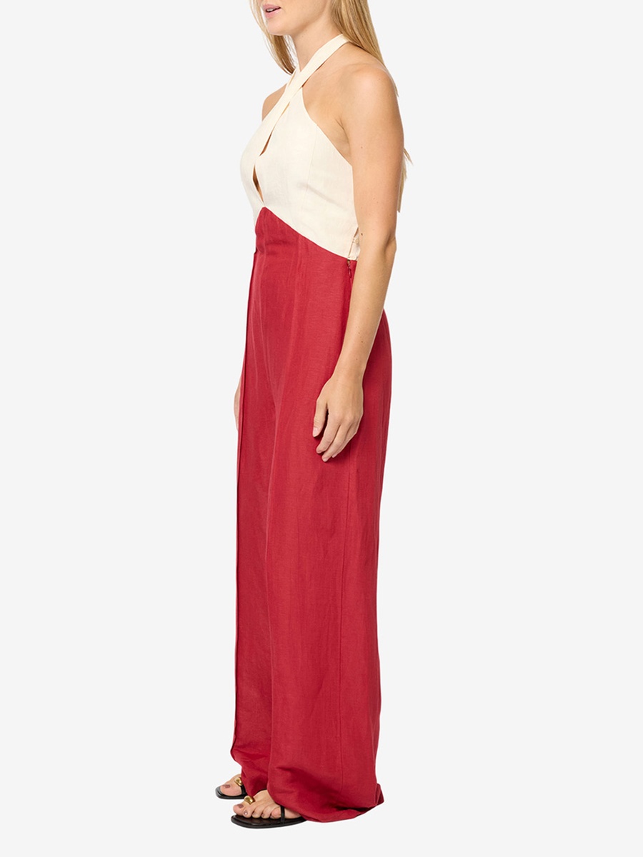 Color Block Halter Neck Jumpsuit