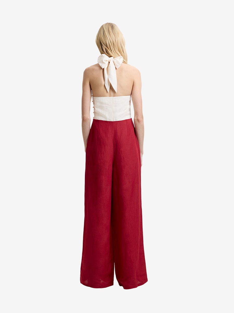 Color Block Halter Neck Jumpsuit