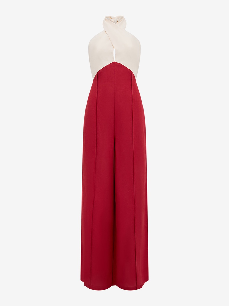 Color Block Halter Neck Jumpsuit