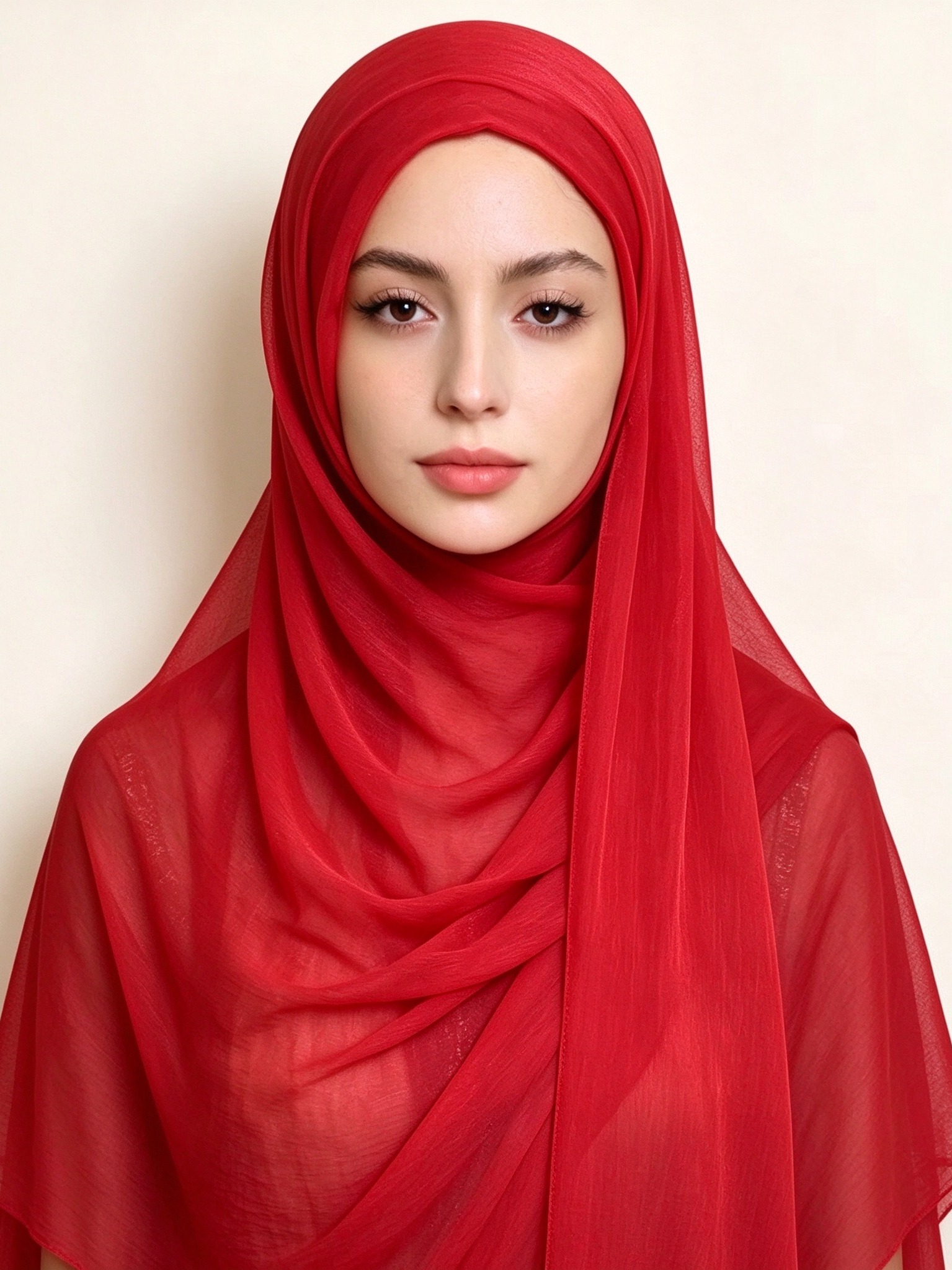 Red Solid Hijab