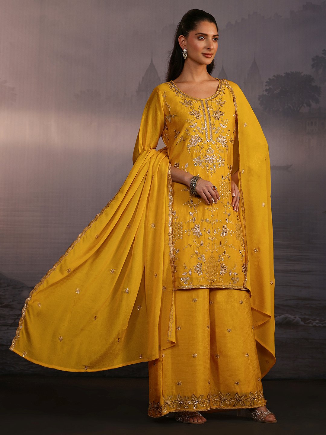 Yellow Embroidered Kurta Set
