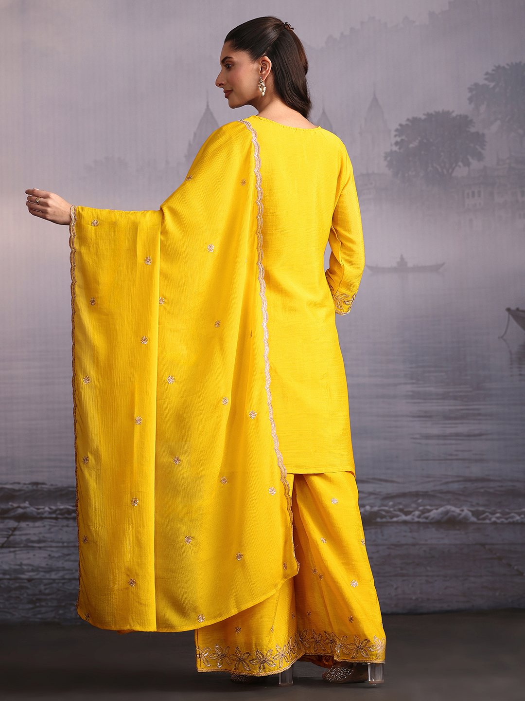 Yellow Embroidered Kurta Set