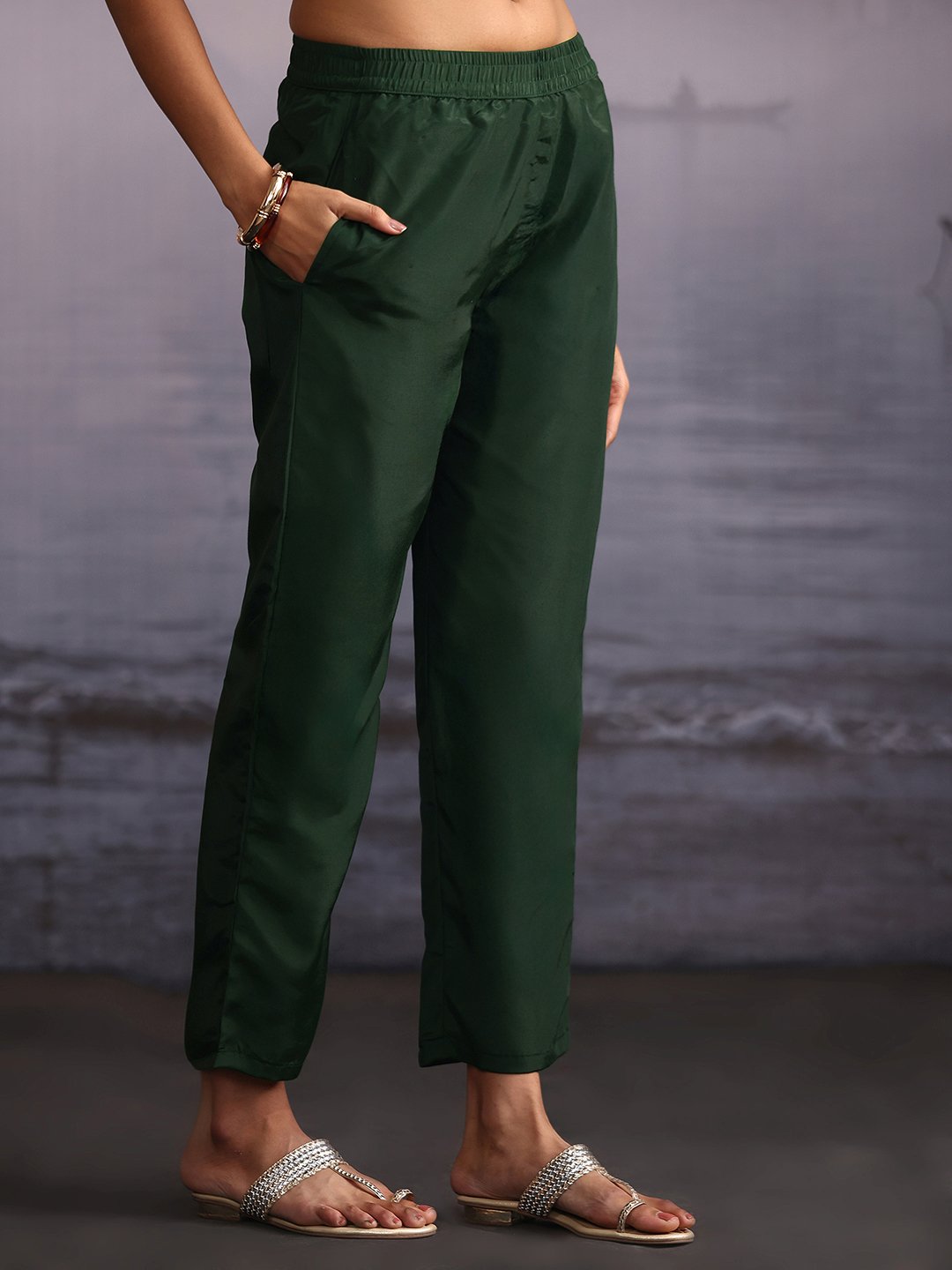 Green Embroidered Kurta Set