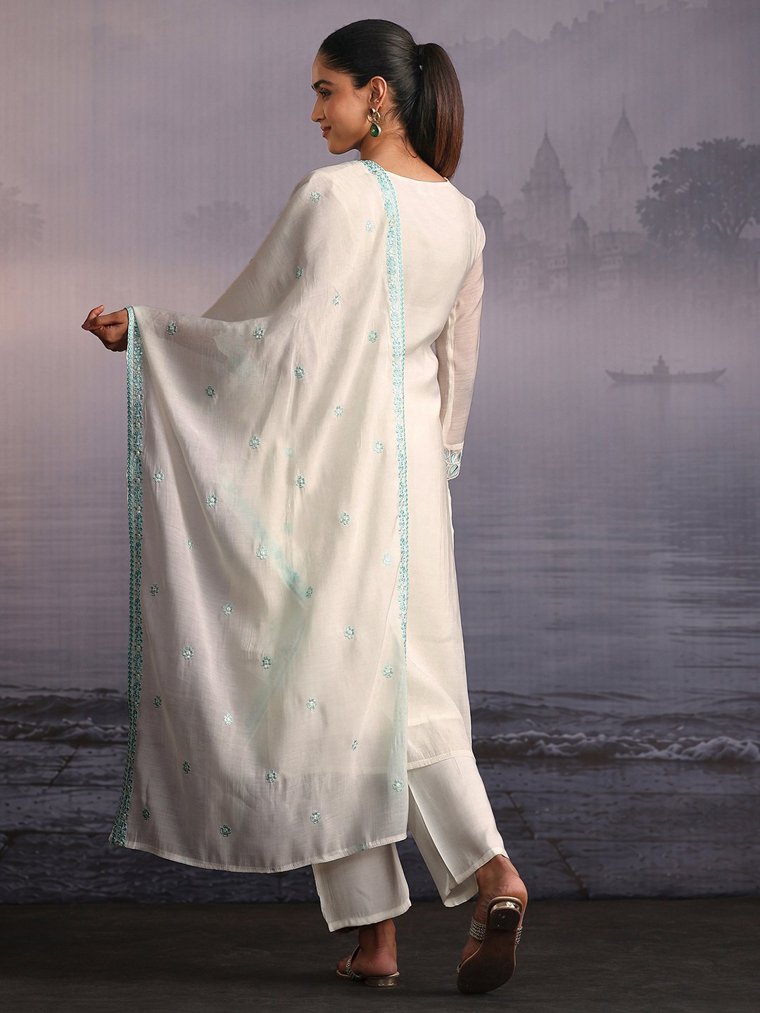 White Embroidered Kurta Set