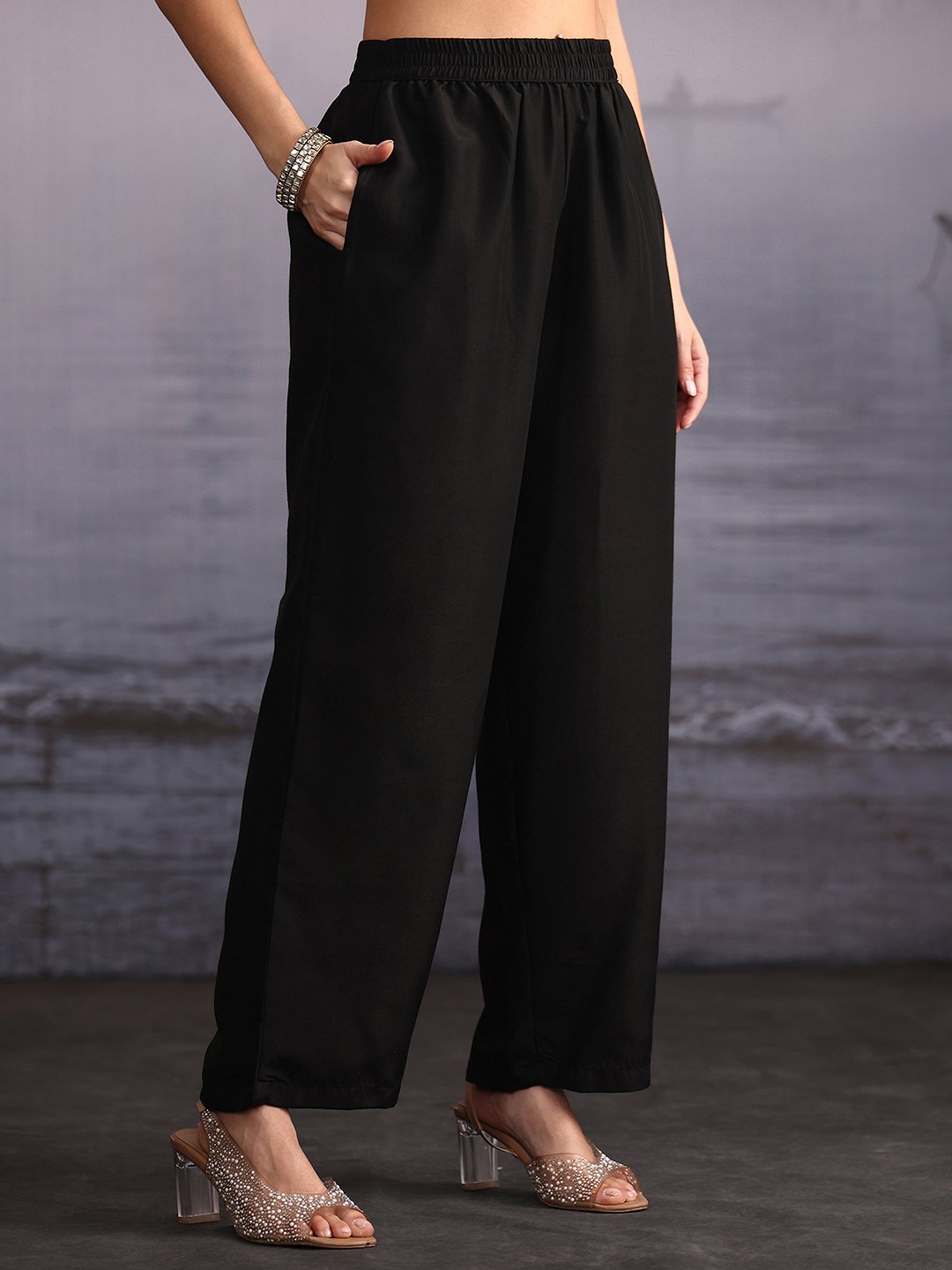 Black Embroidered Kurta Set