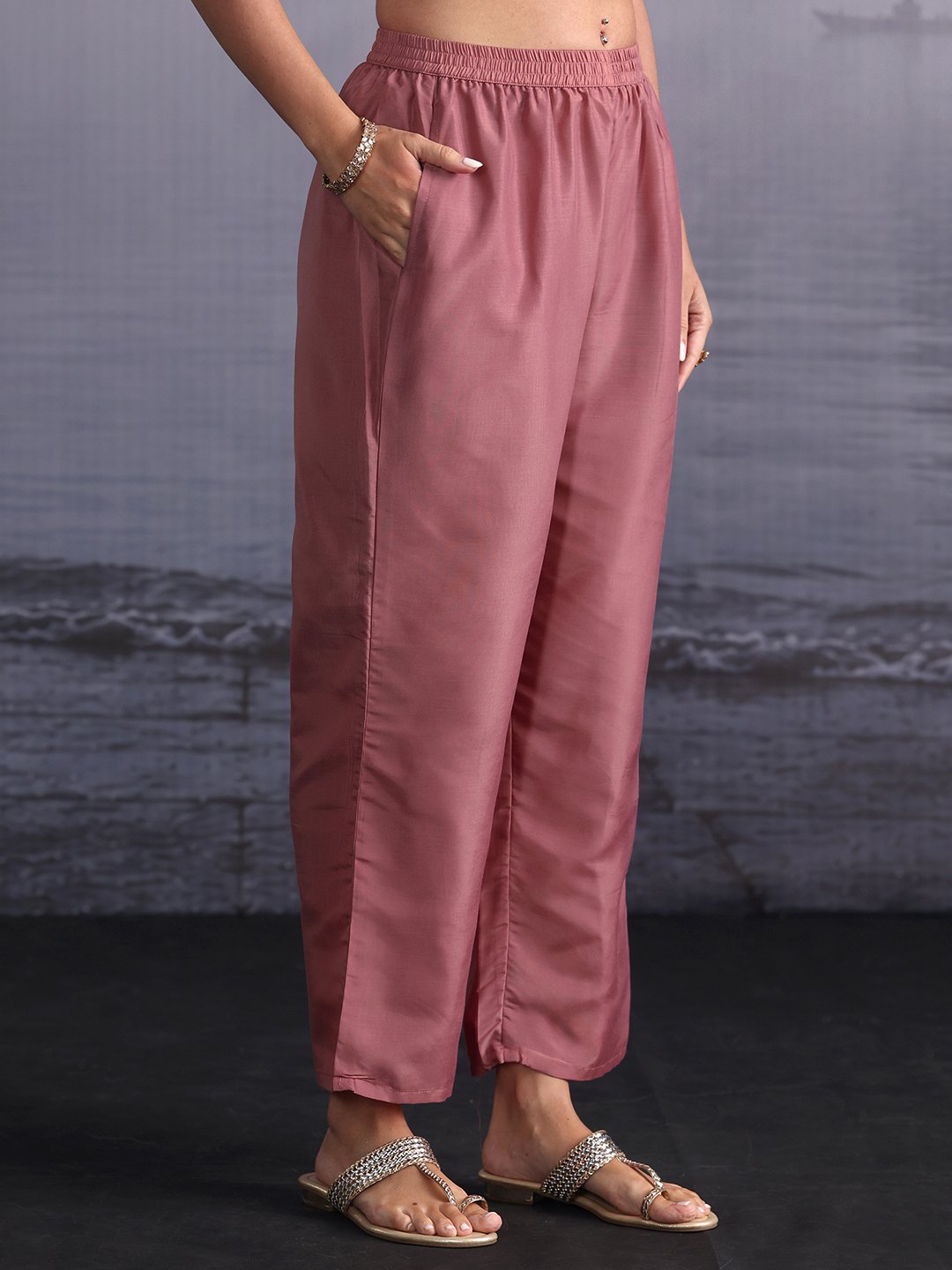 Pink Embroidered Kurta Set
