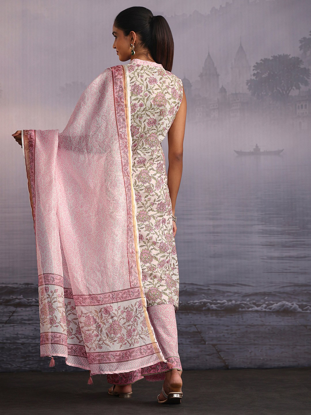 Pink Printed Kurta Set