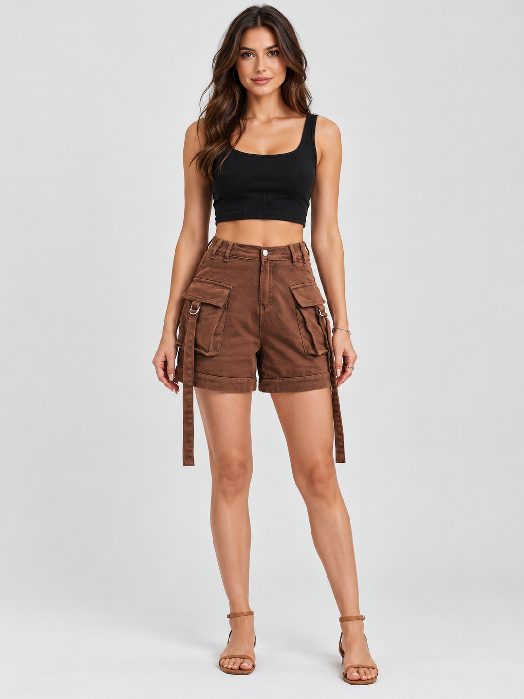 Coffee Brown Solid Regular Shorts
