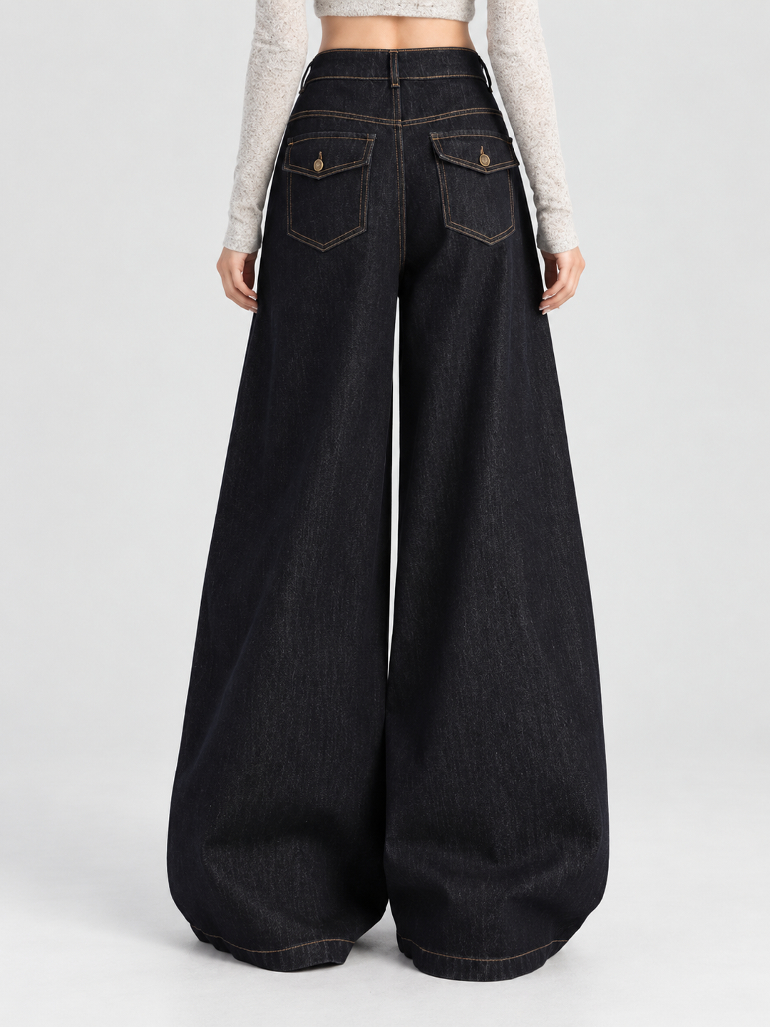 Black Mid Rise Relaxed Jeans