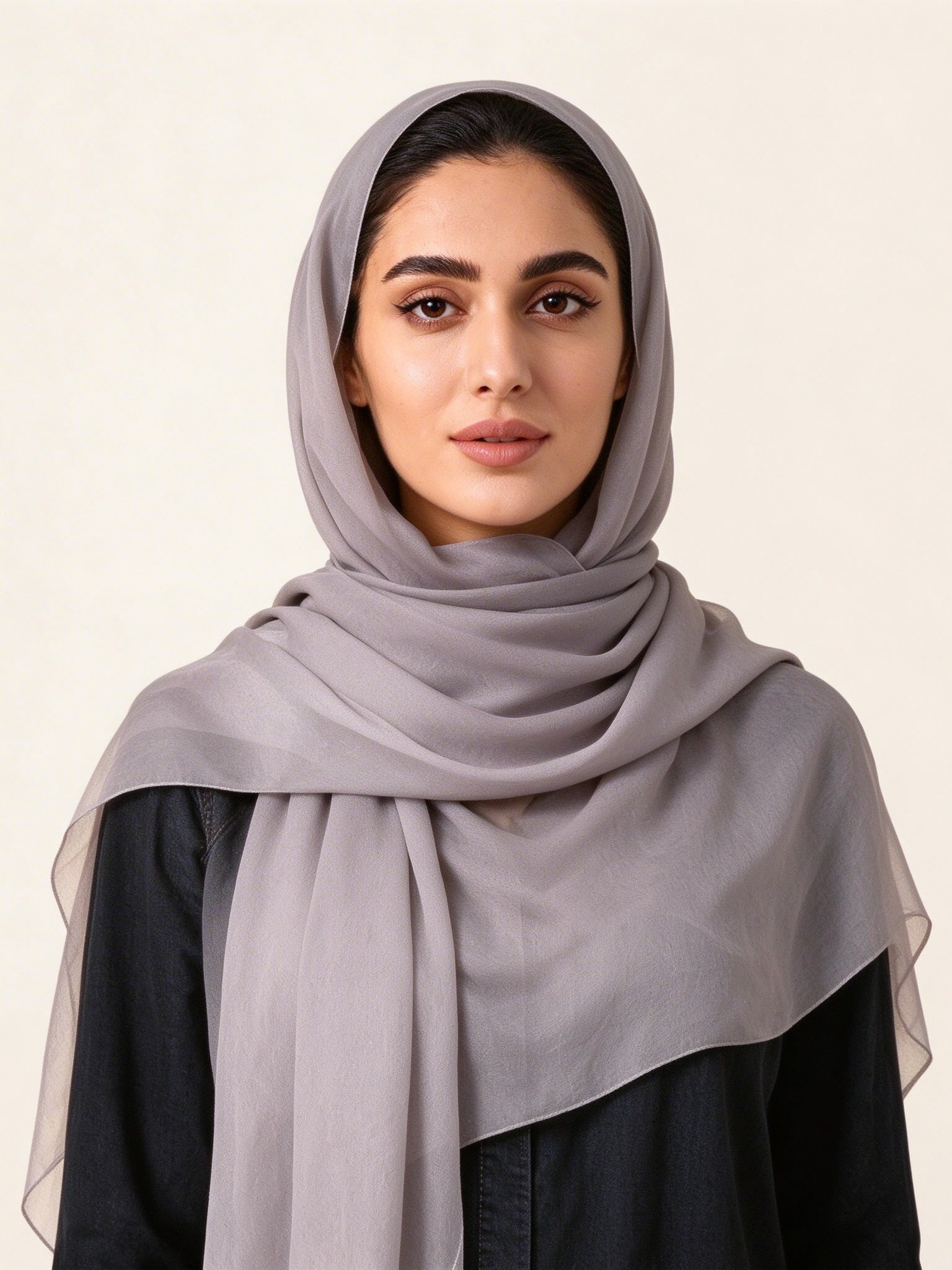 حجاب سادة رمادي