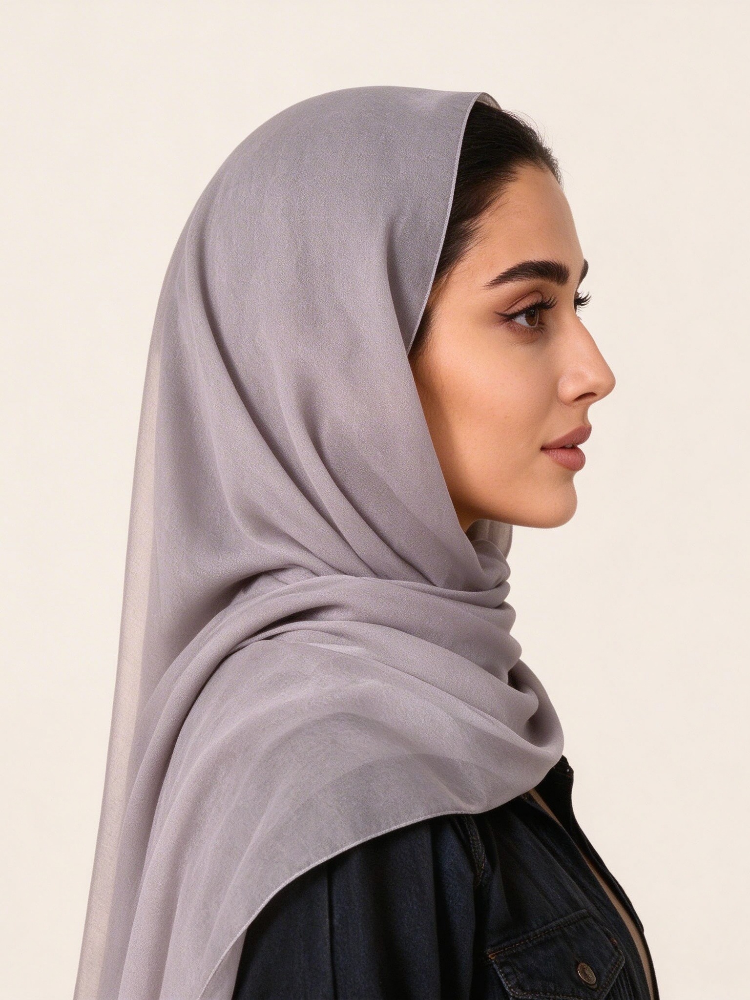 حجاب سادة رمادي