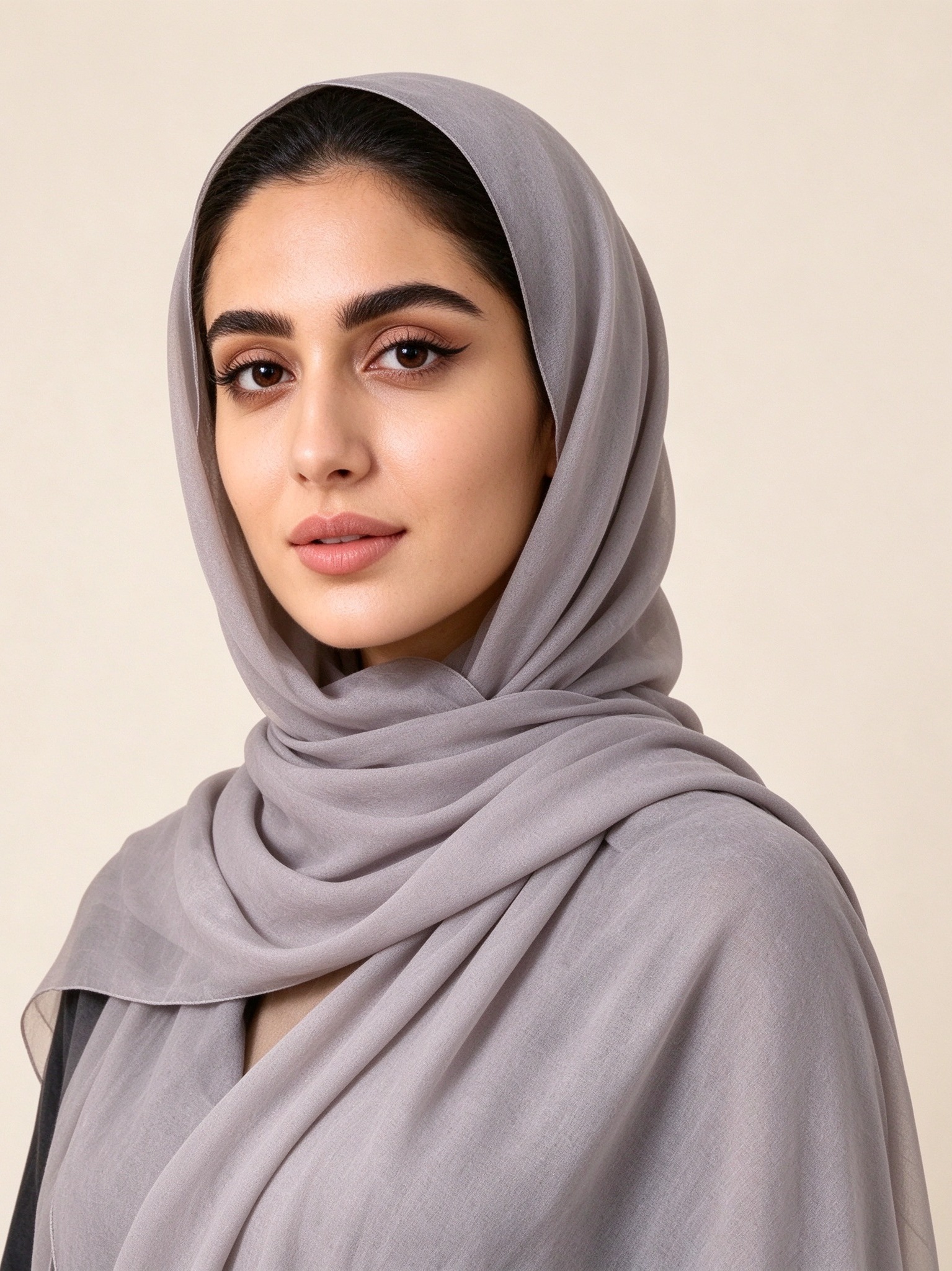 حجاب سادة رمادي