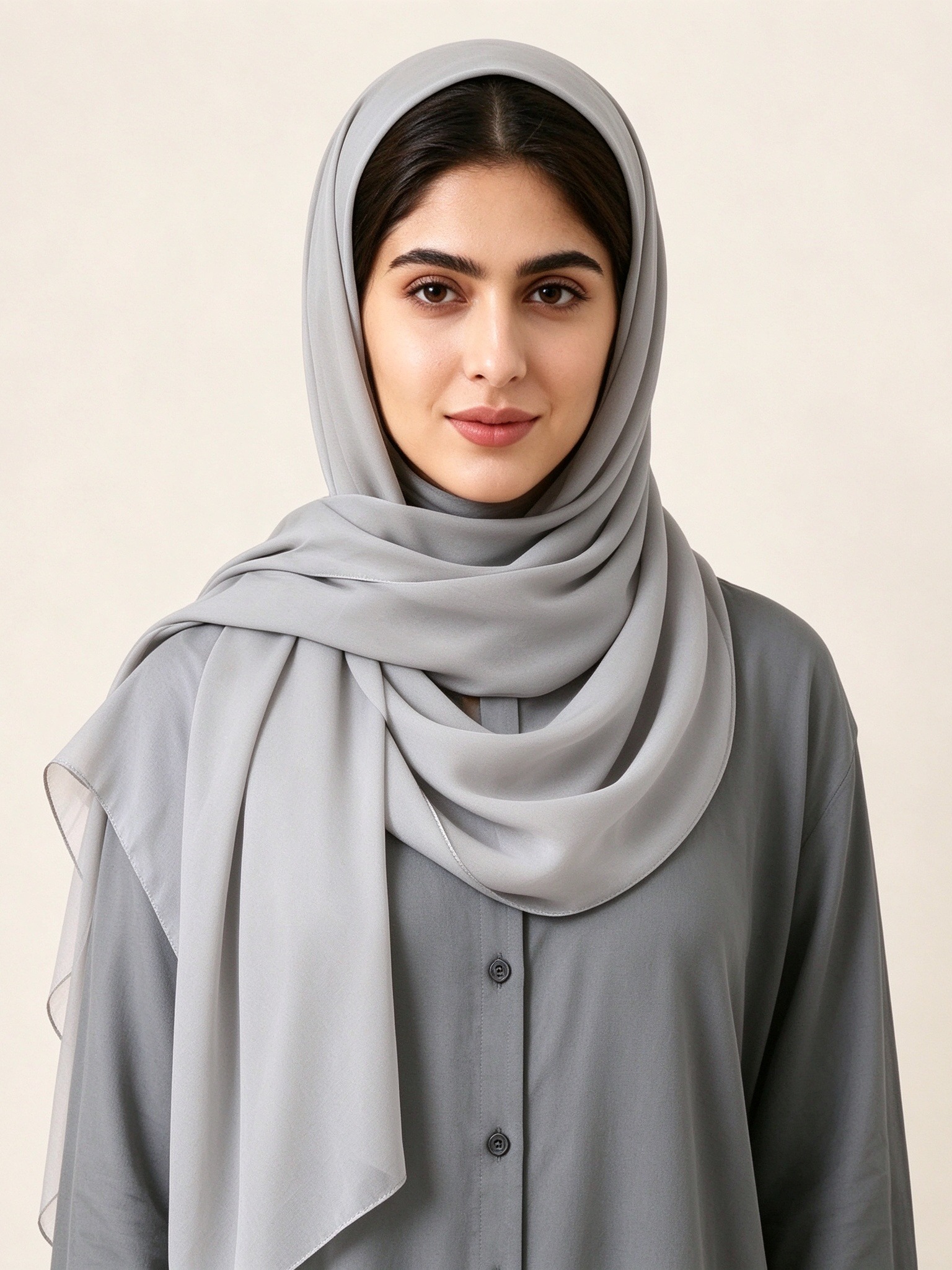 Grey Solid Hijab