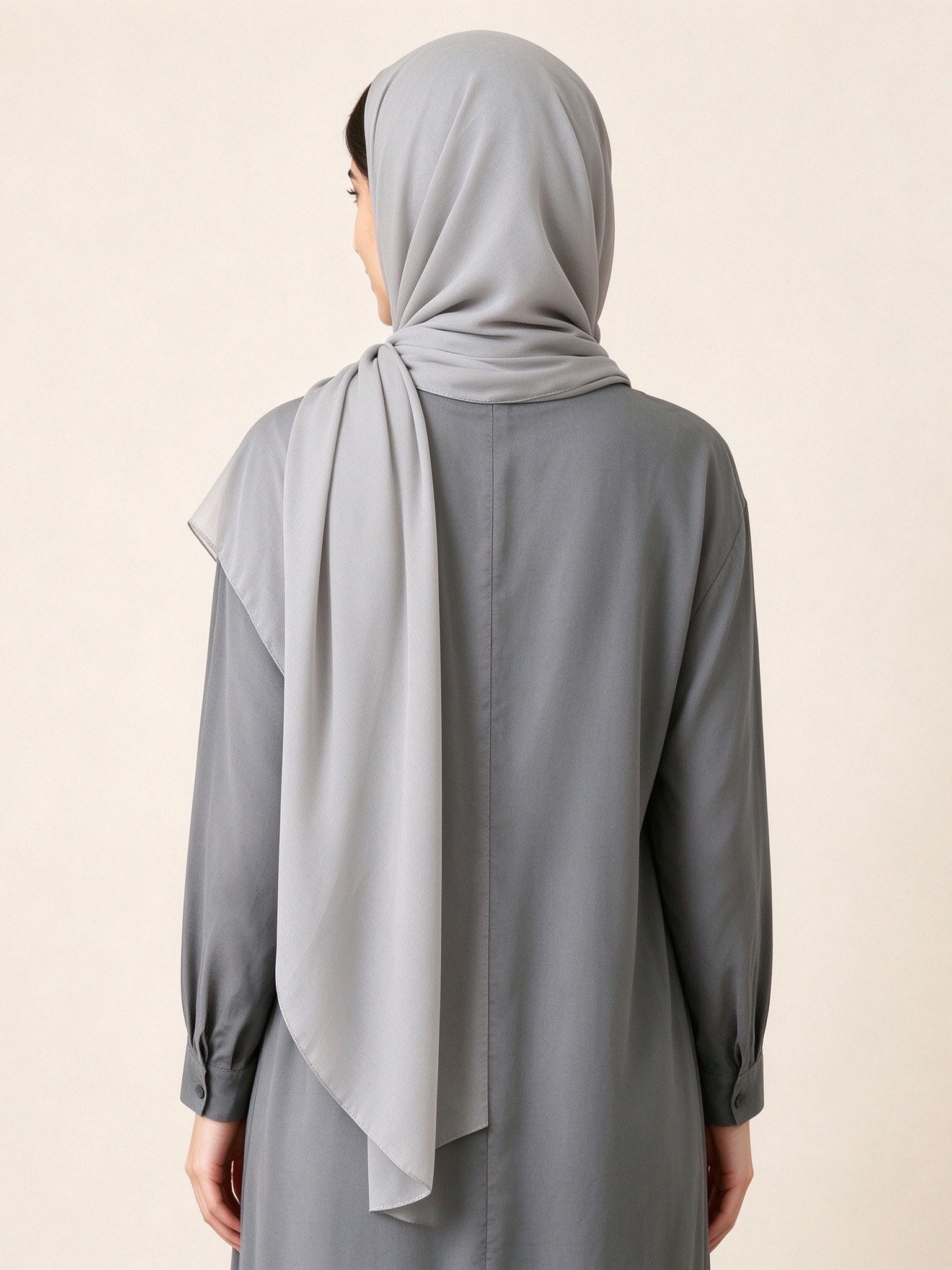 Grey Solid Hijab