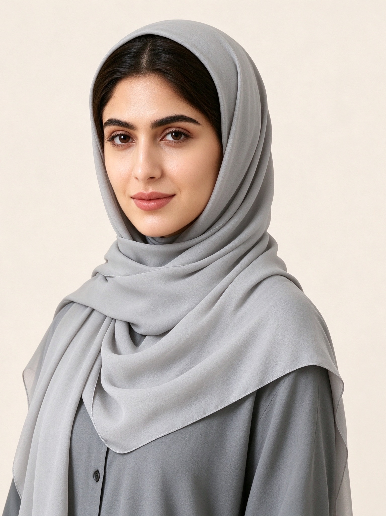 Grey Solid Hijab