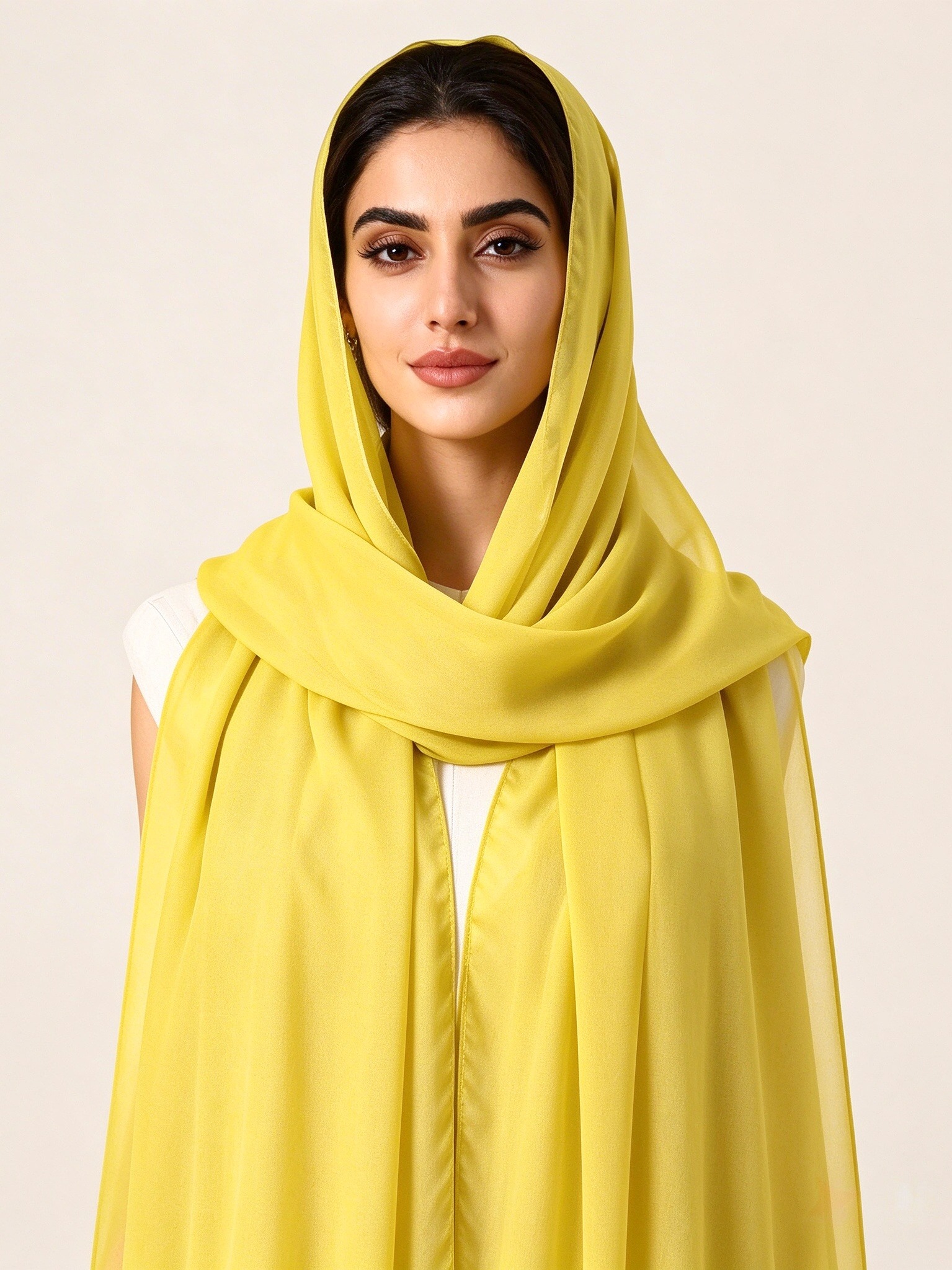 حجاب سادة أصفر