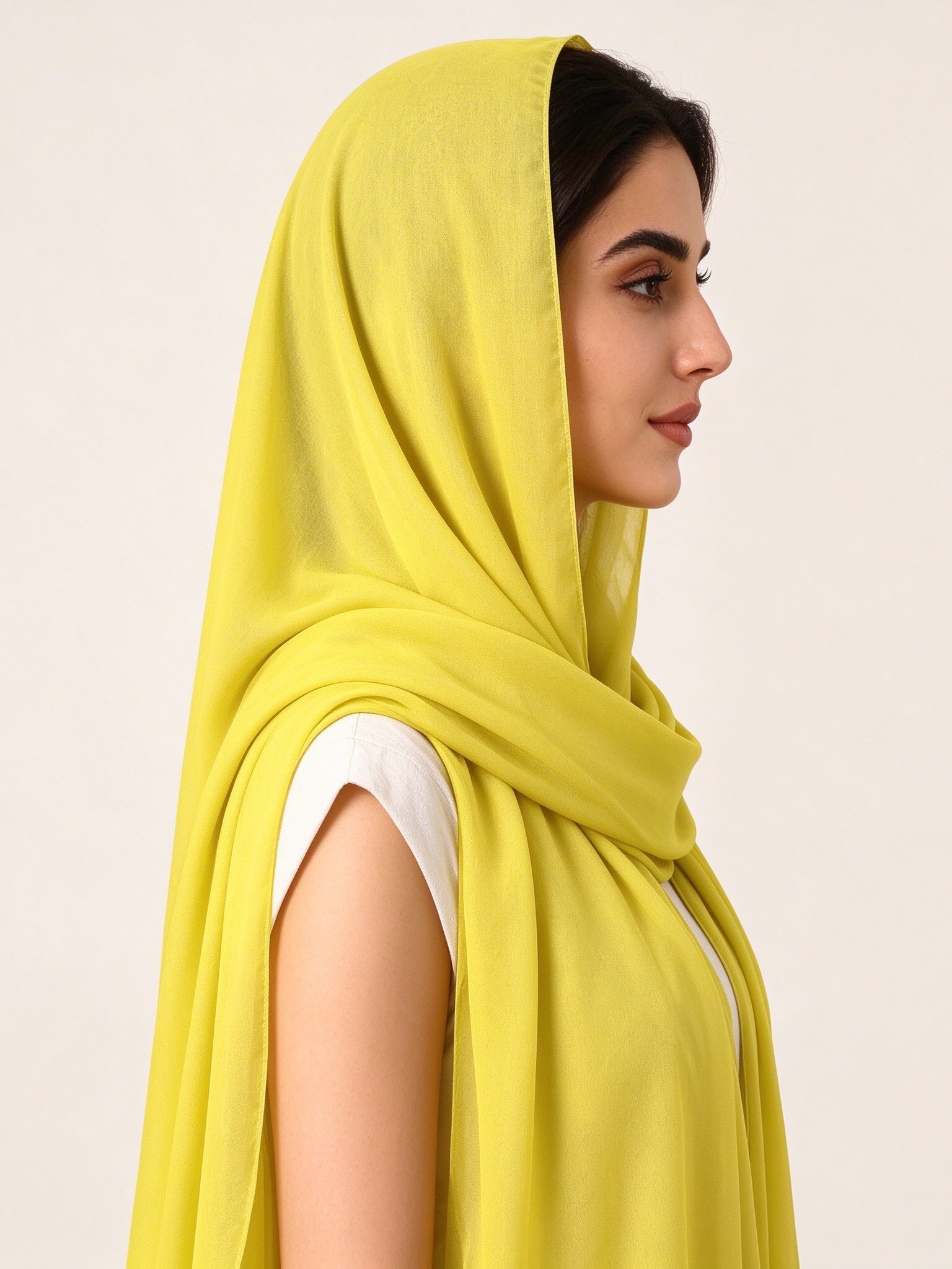 حجاب سادة أصفر