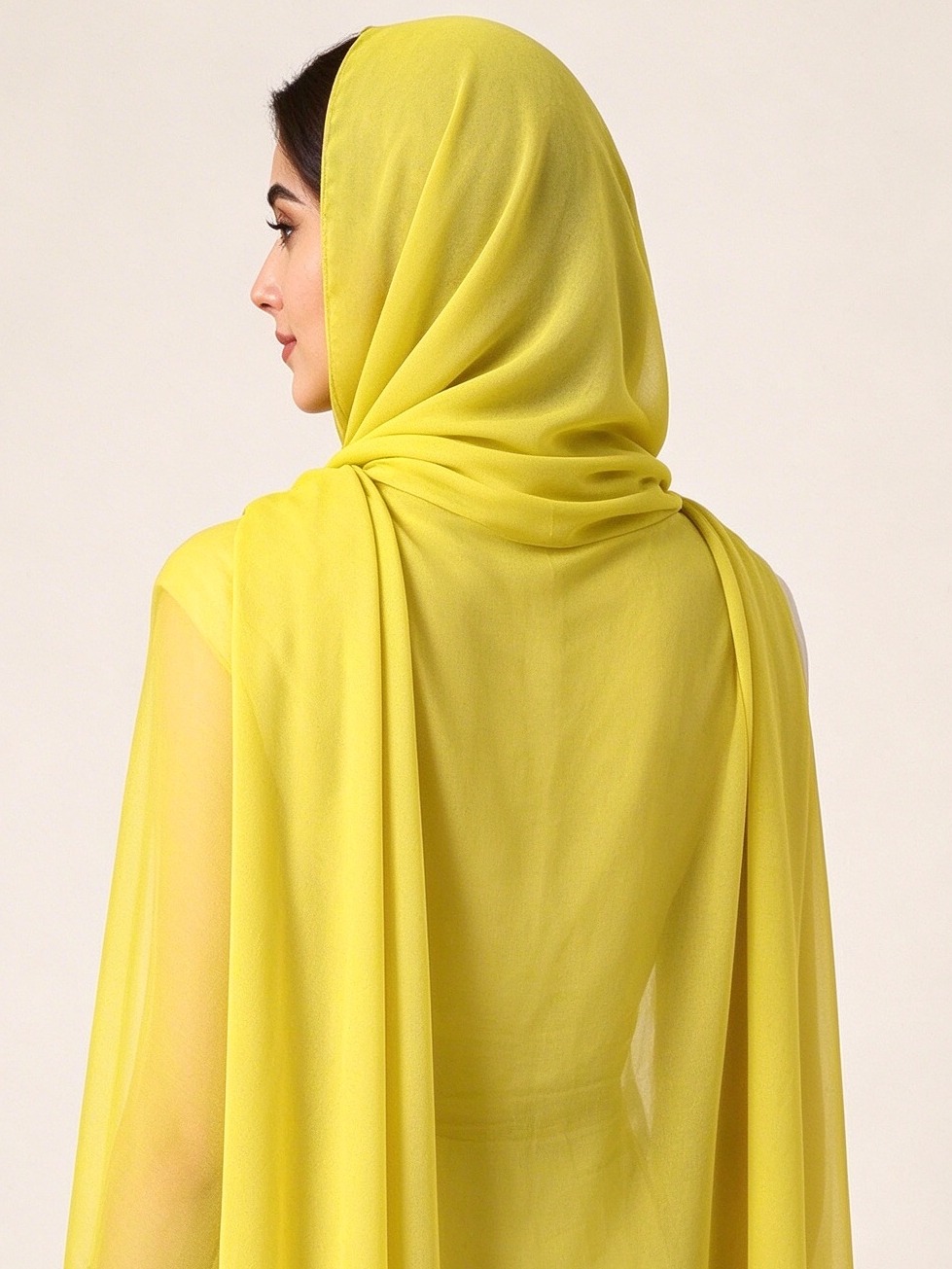 حجاب سادة أصفر