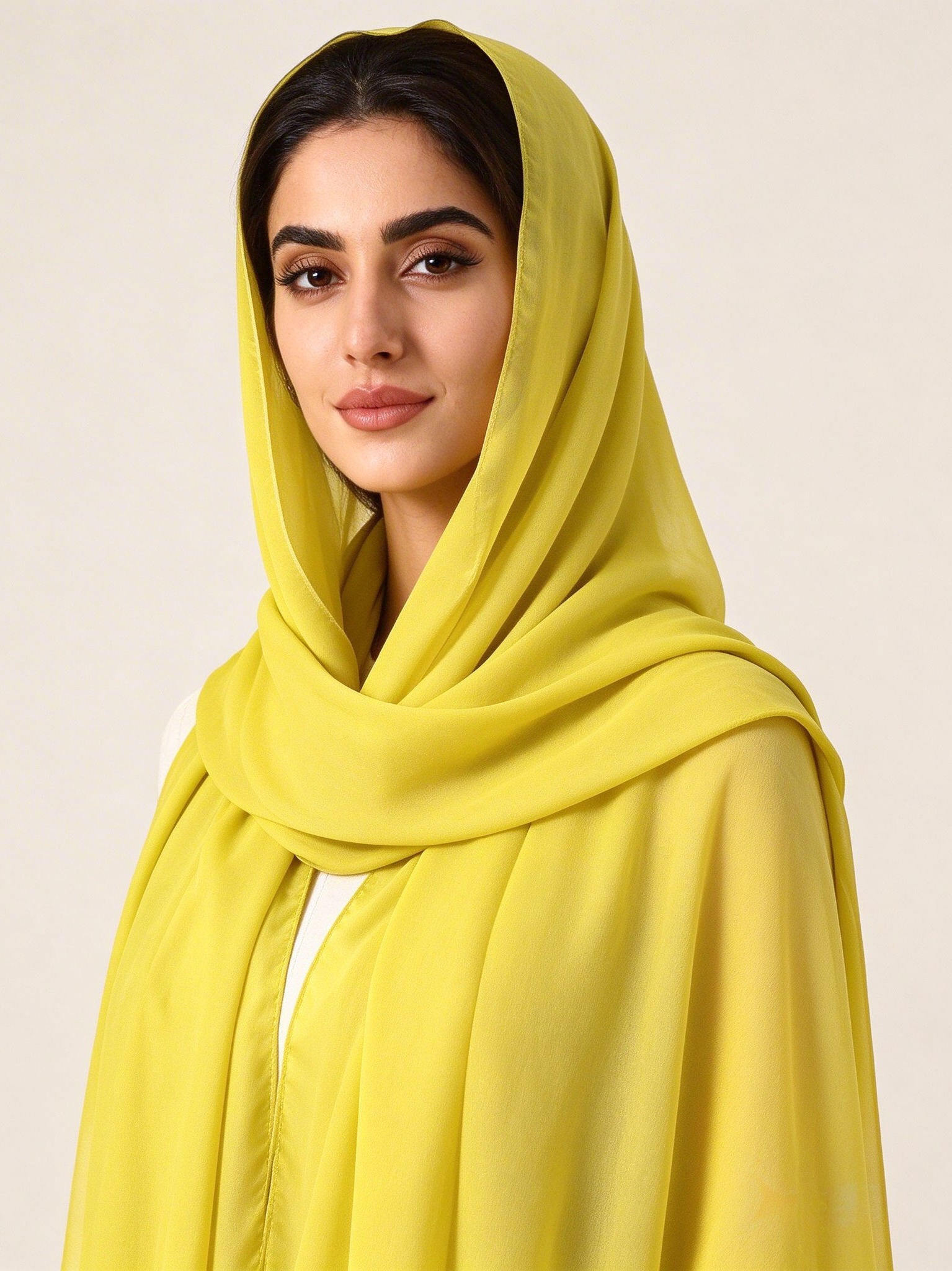 حجاب سادة أصفر