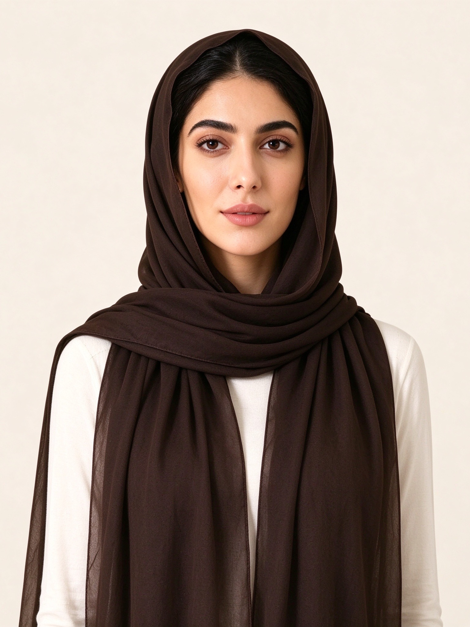 حجاب سادة بني قهوة