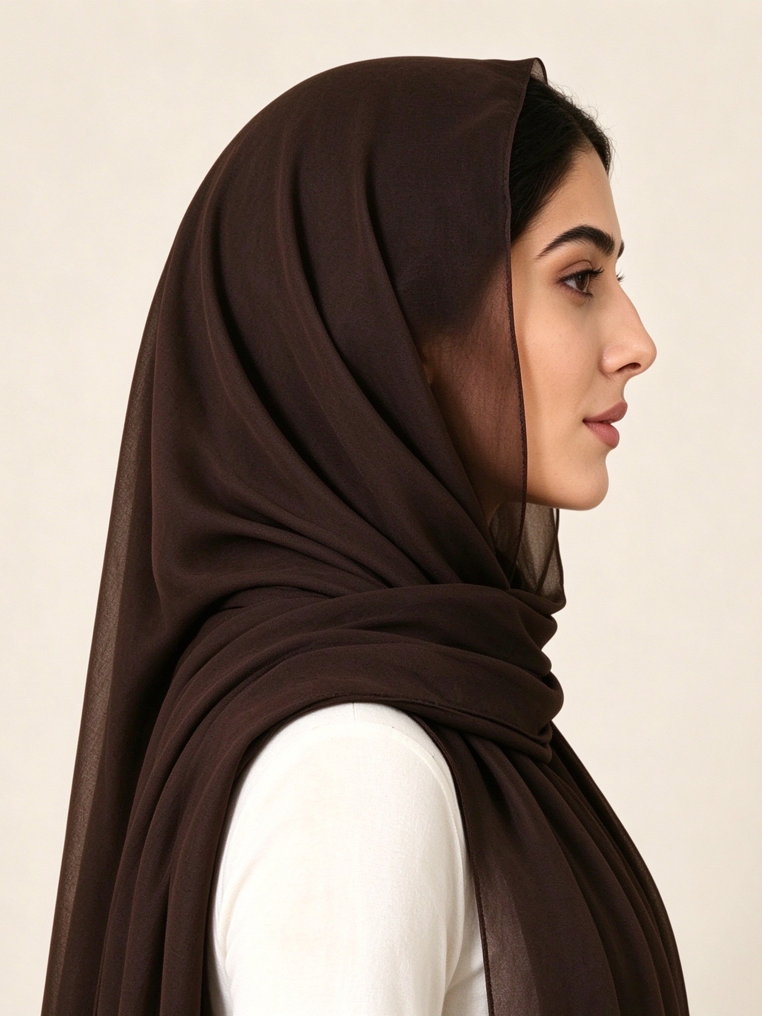 حجاب سادة بني قهوة