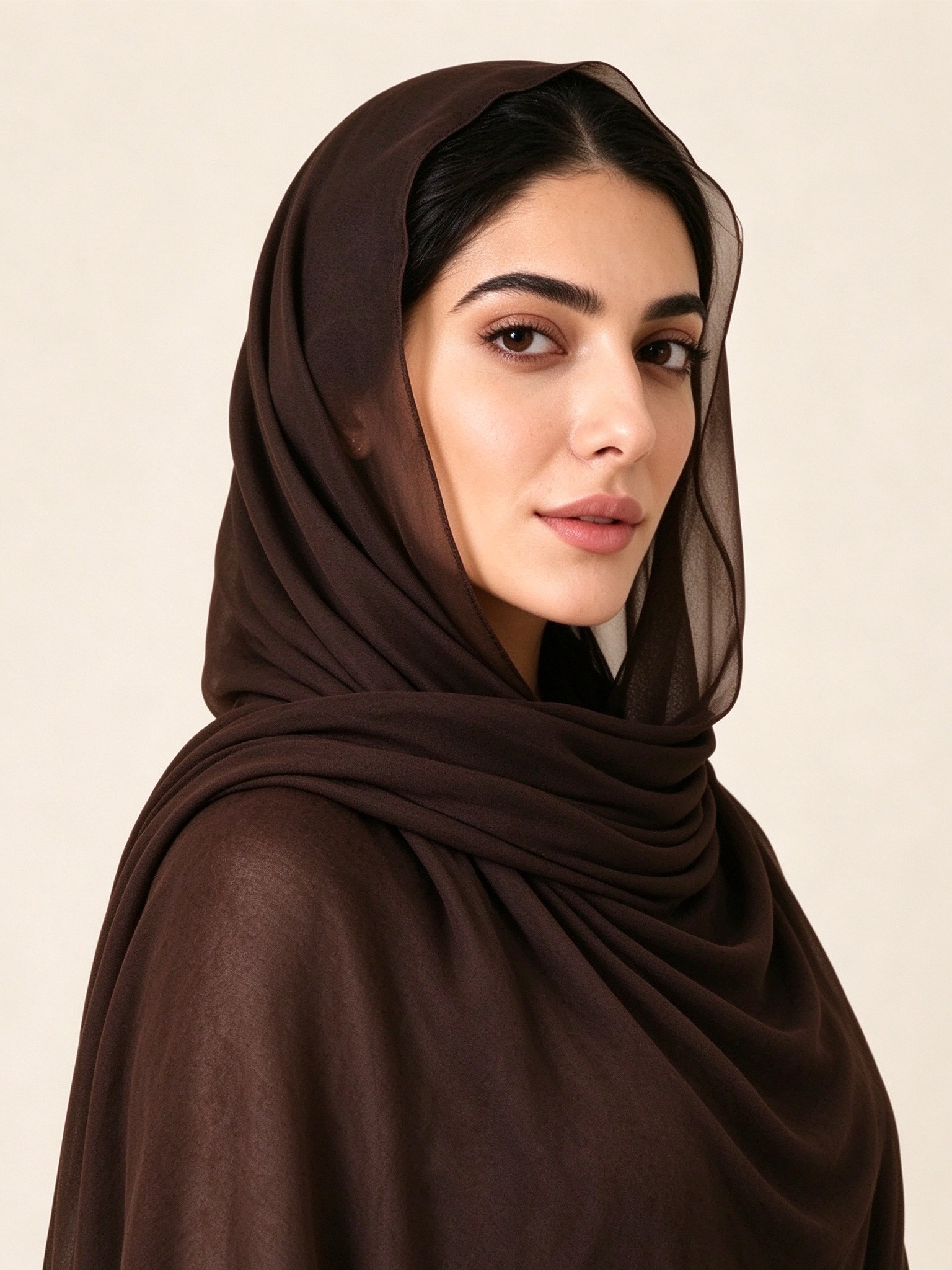 حجاب سادة بني قهوة