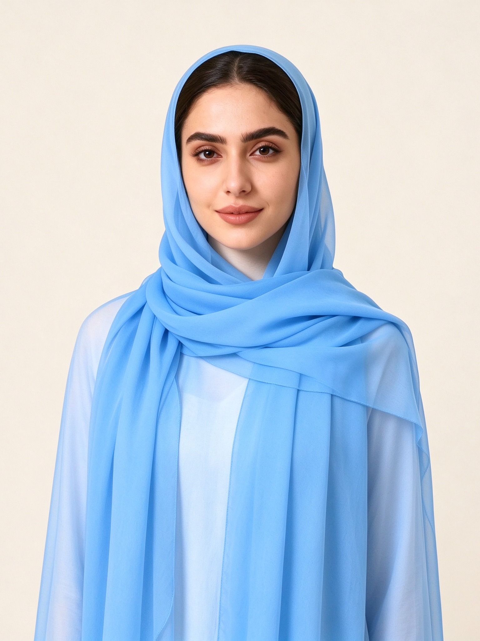 حجاب سادة أزرق