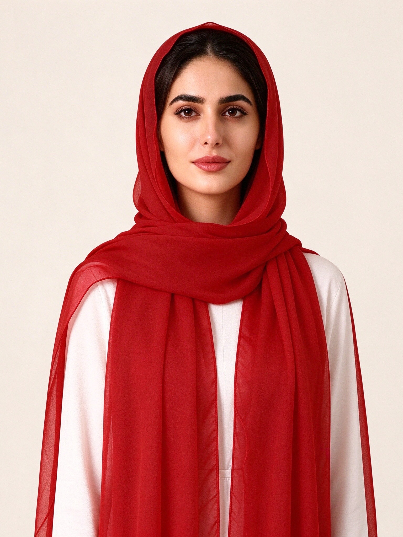 حجاب سادة أحمر
