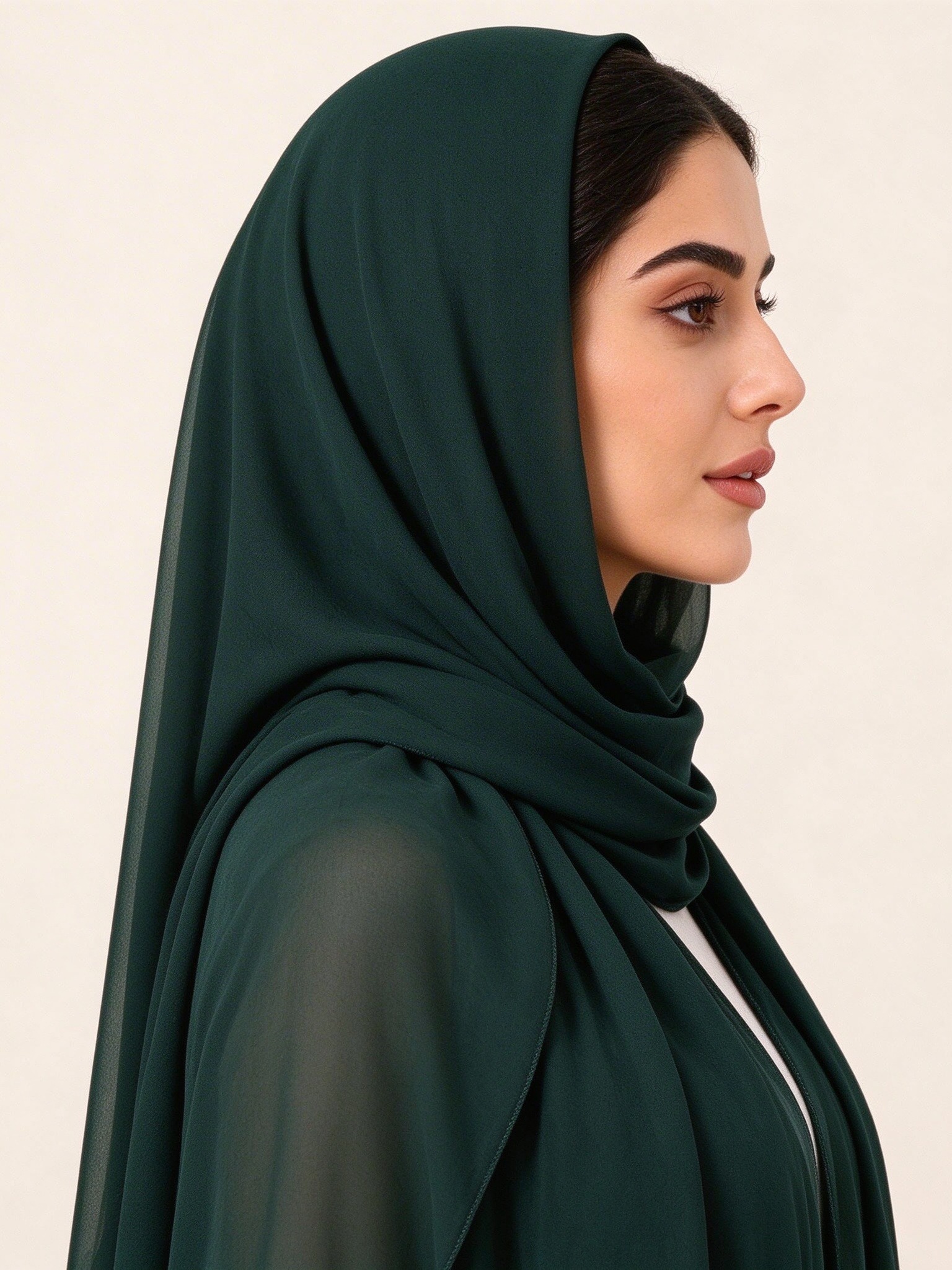 حجاب سادة أخضر داكن