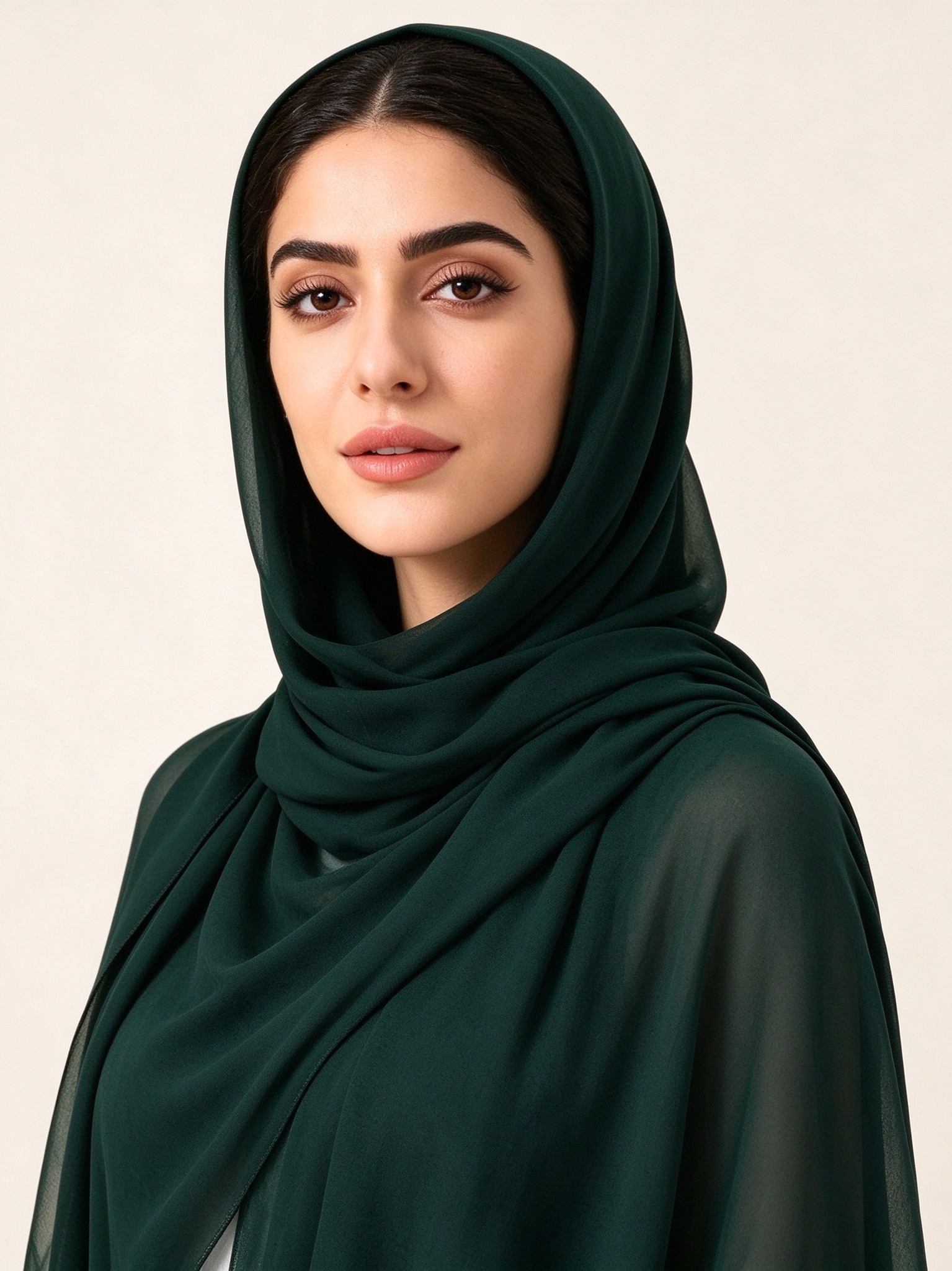 حجاب سادة أخضر داكن