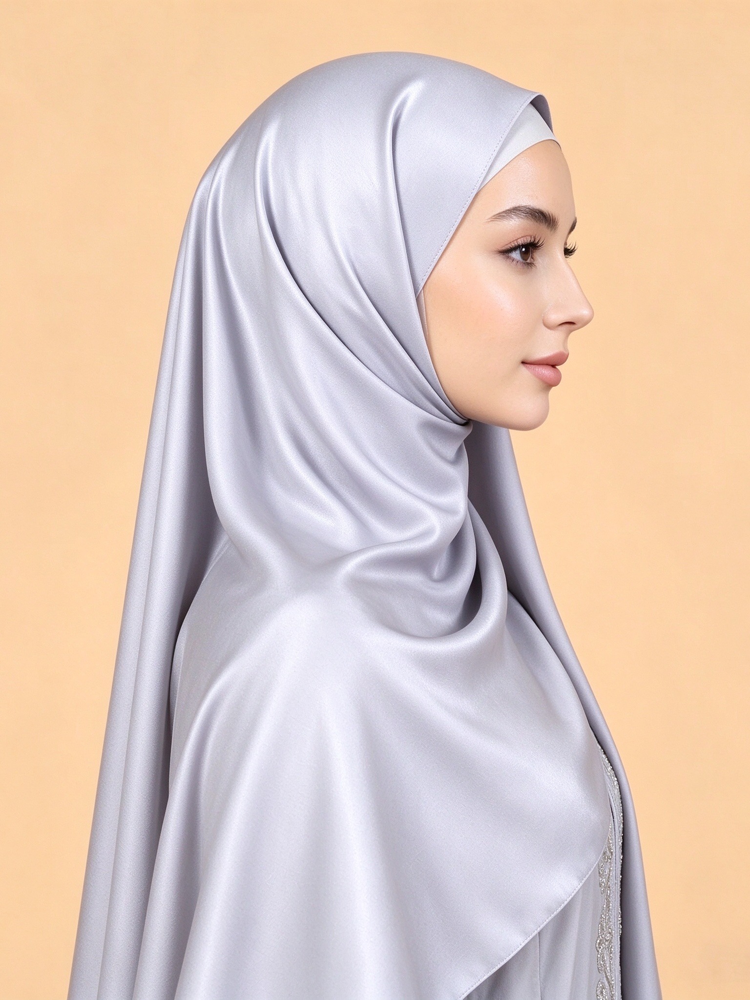Grey Solid Hijab