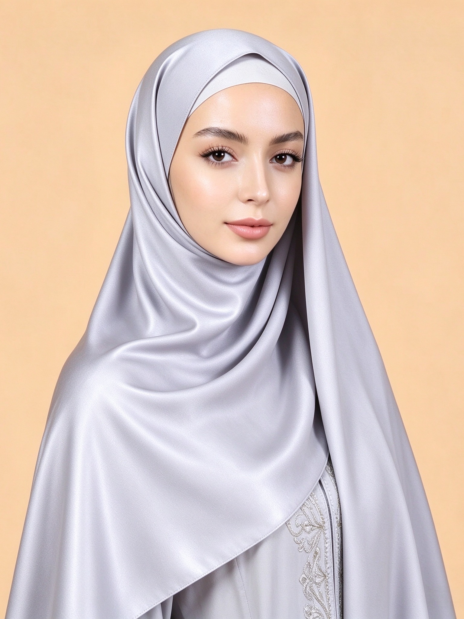 Grey Solid Hijab