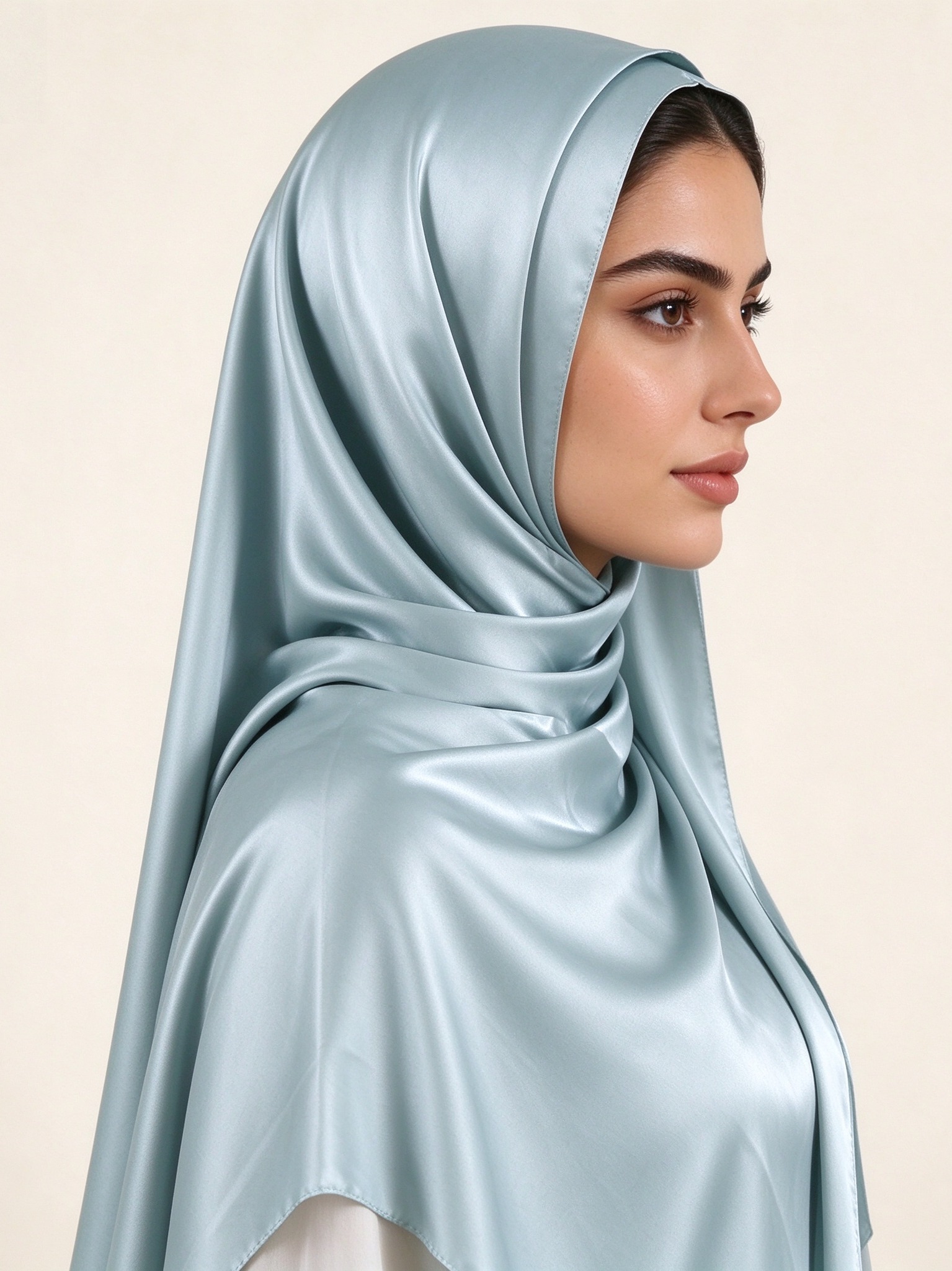 Light Blue Solid Hijab