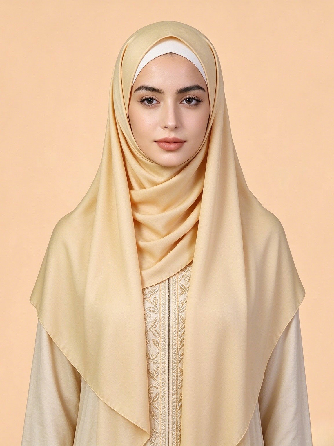 حجاب سادة بيج