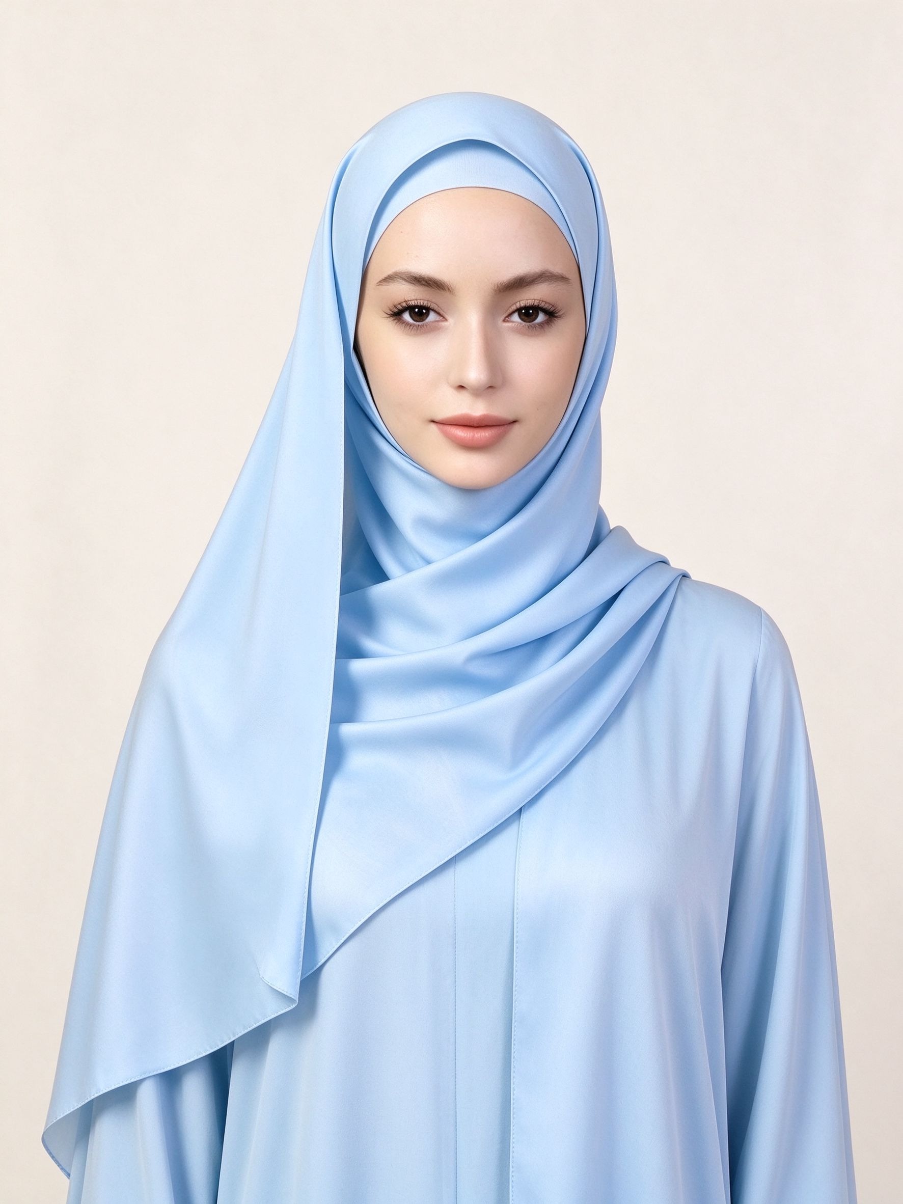 Light Blue Solid Hijab