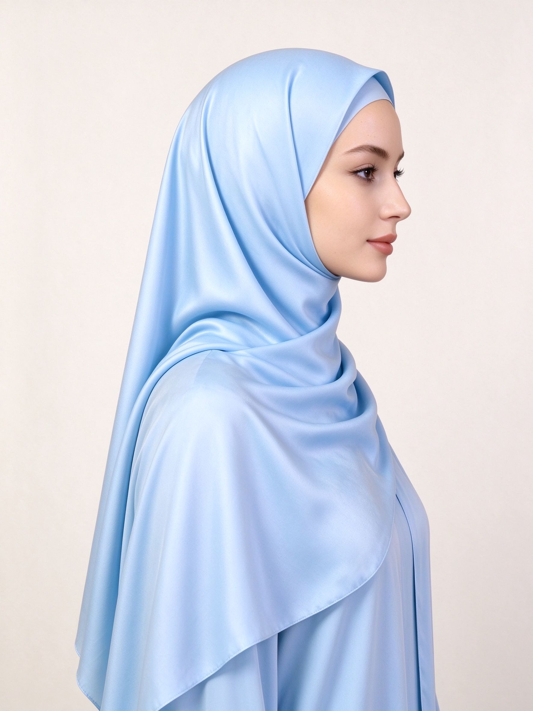Light Blue Solid Hijab
