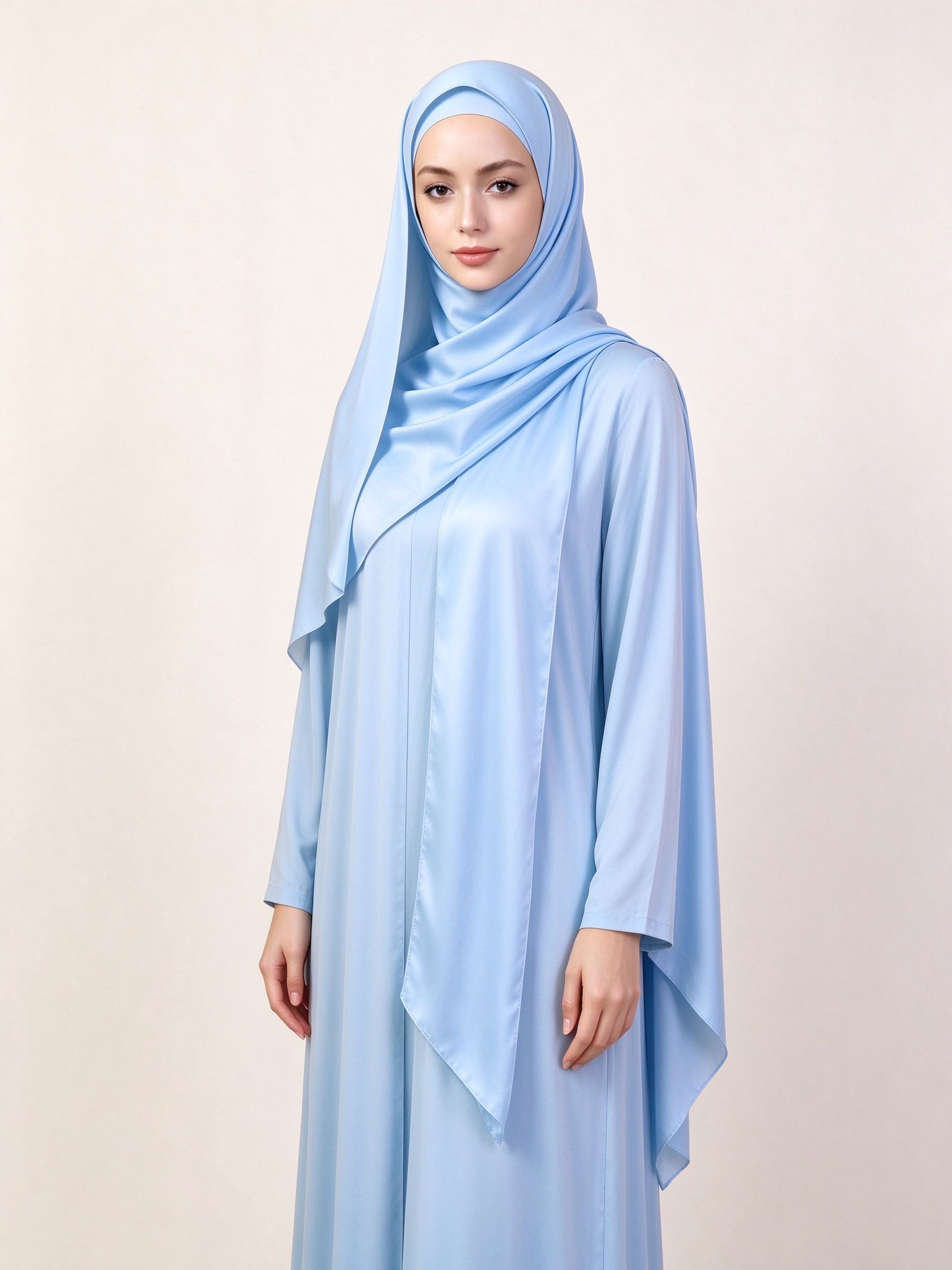 Light Blue Solid Hijab