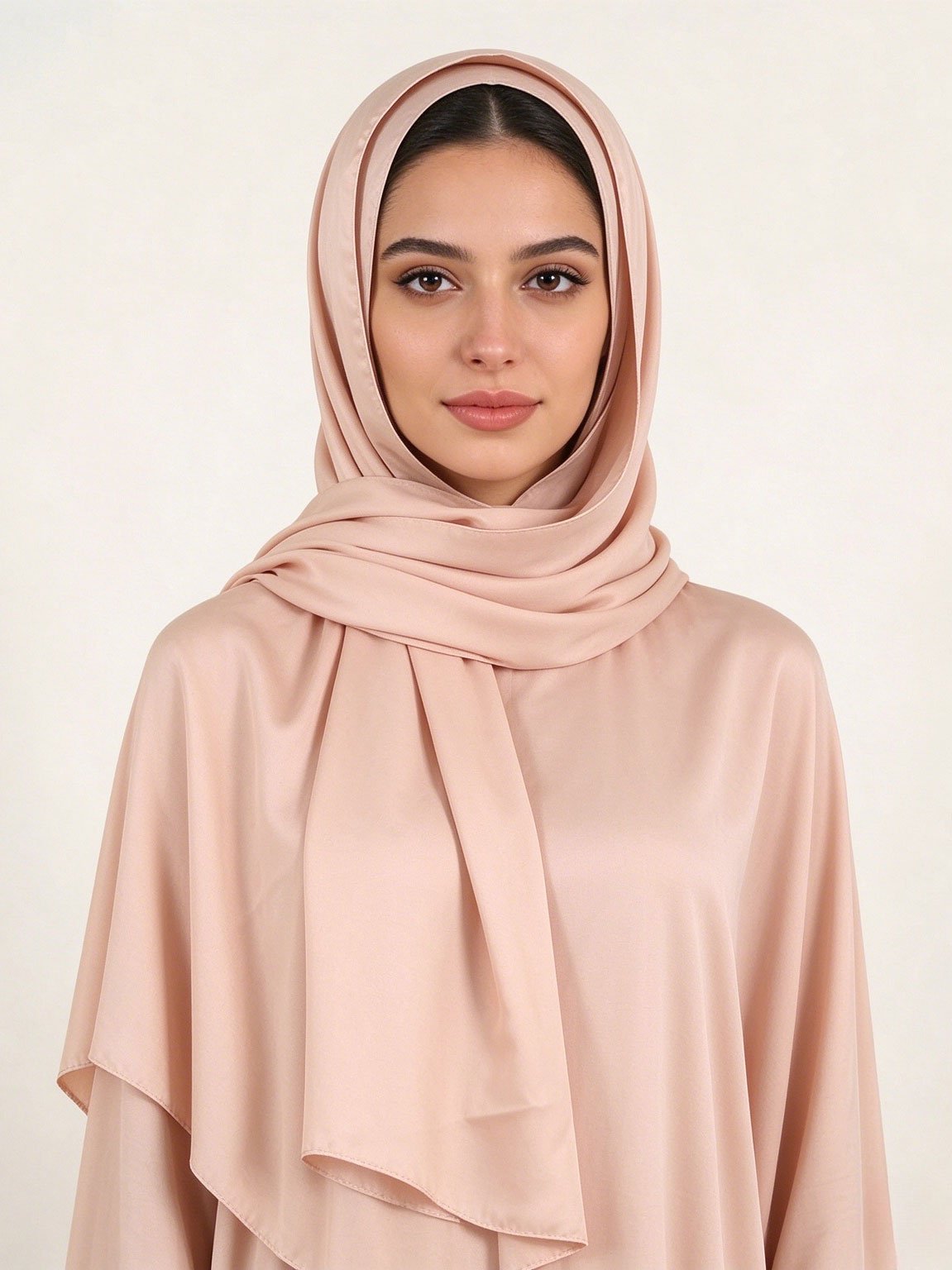 حجاب سادة بلون وردي