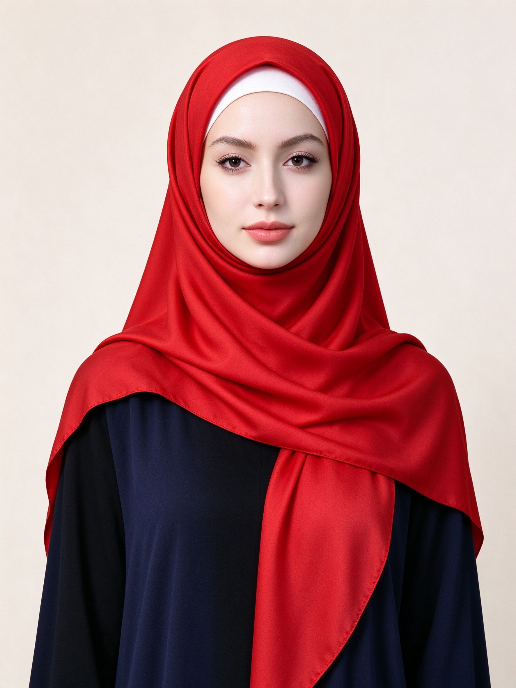 حجاب سادة أحمر