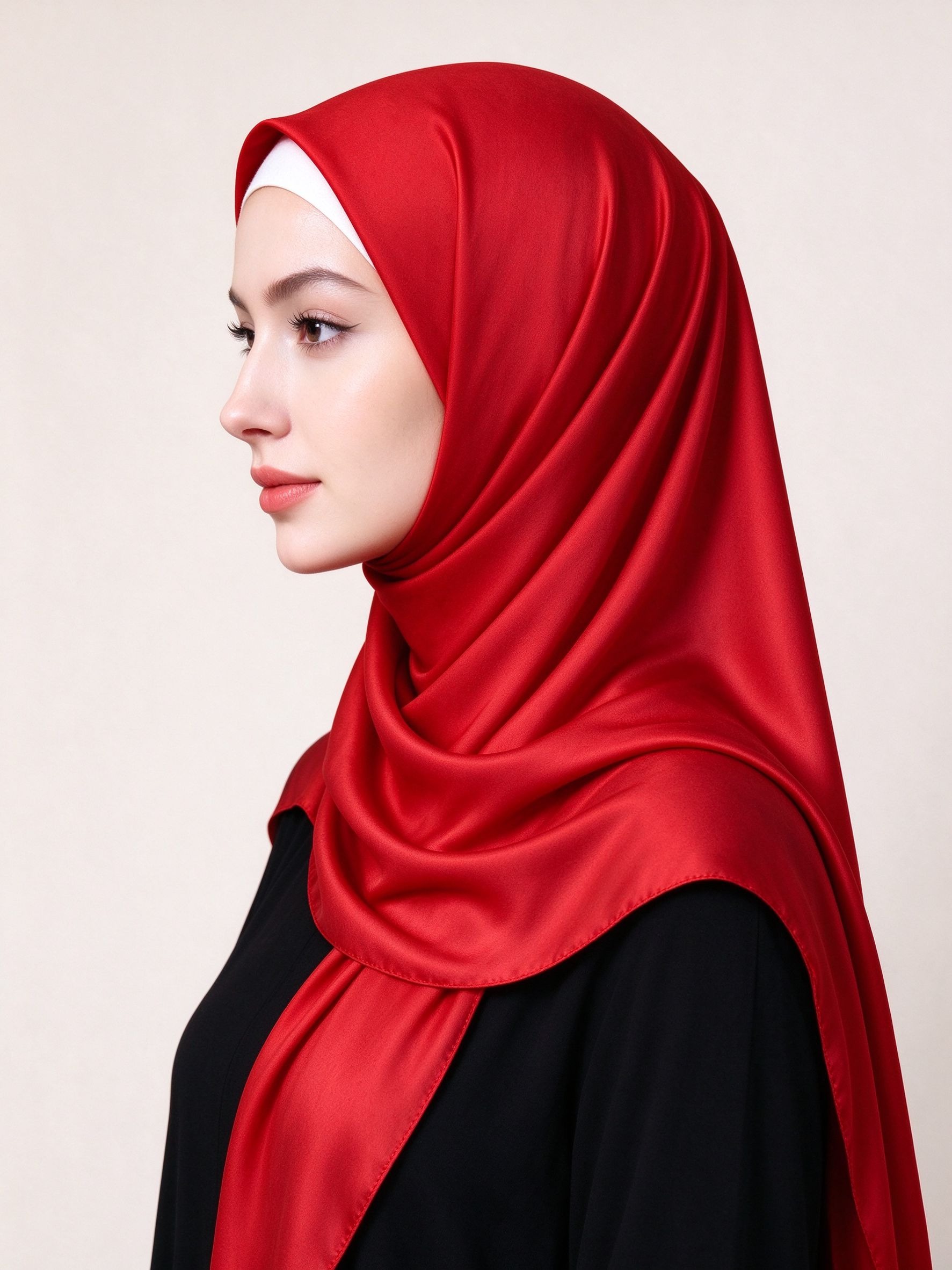 حجاب سادة أحمر
