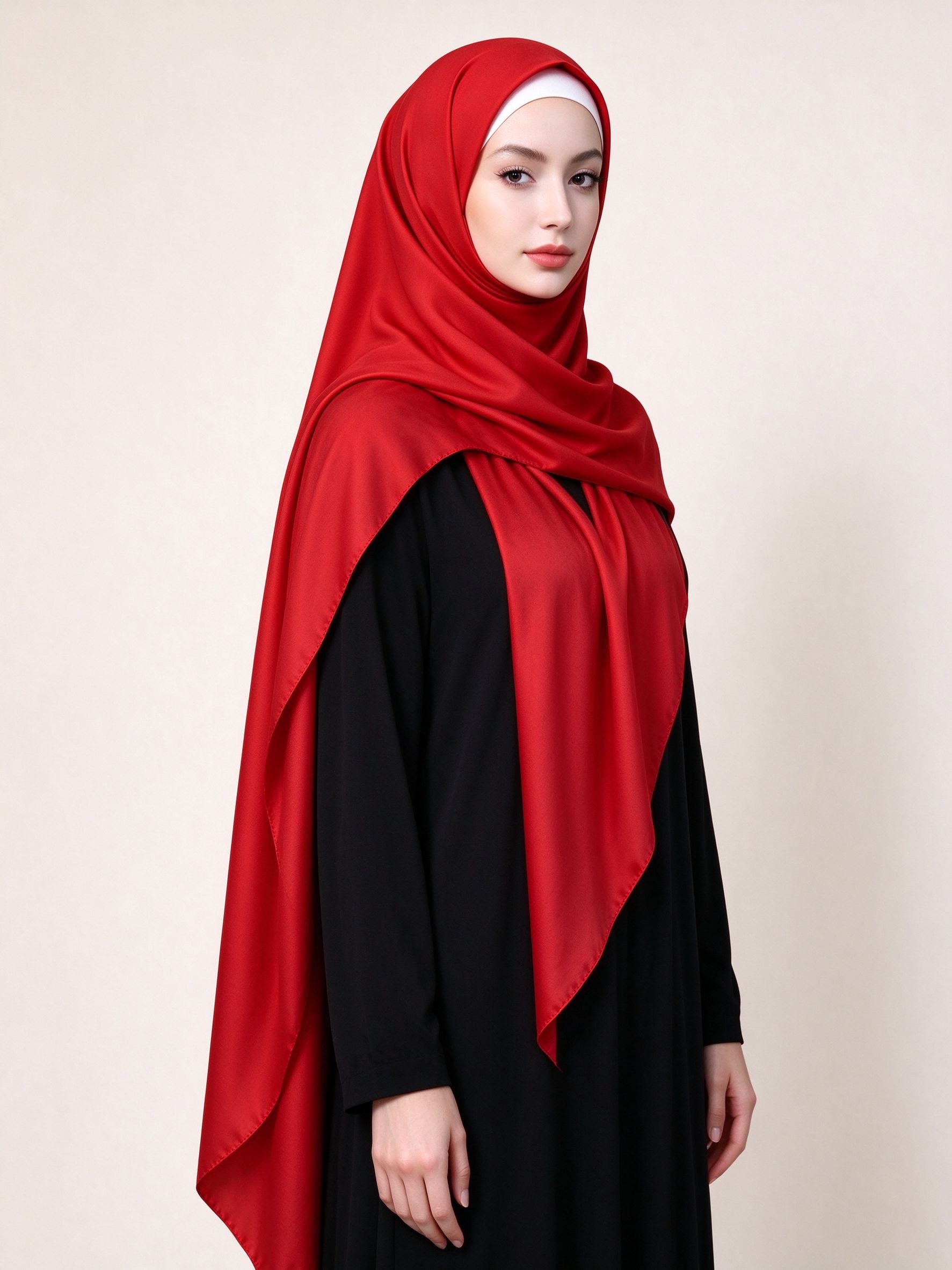 حجاب سادة أحمر