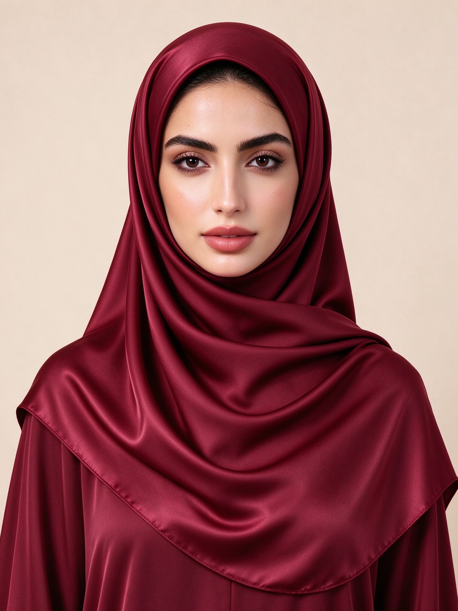 حجاب سادة بورغندي
