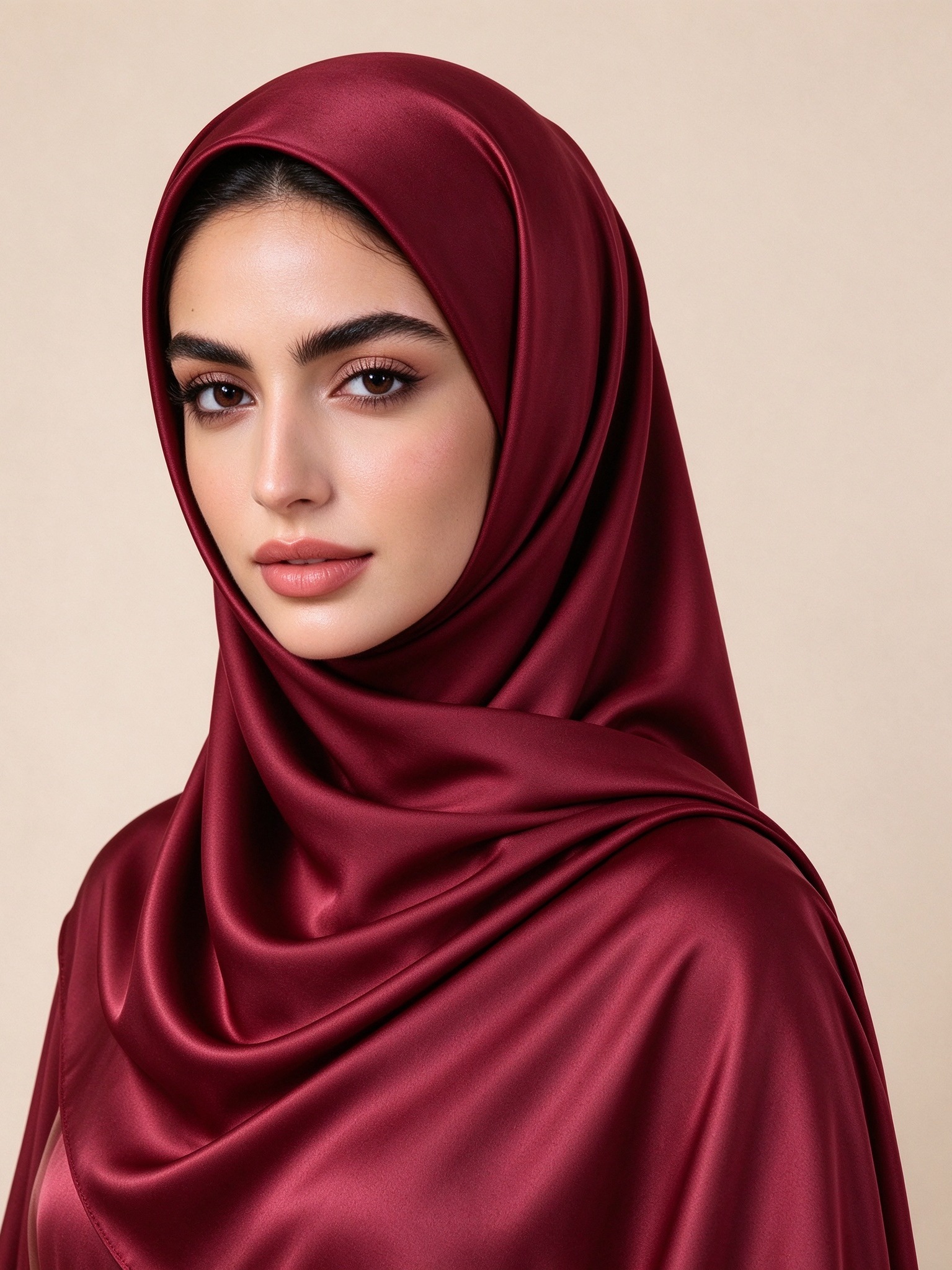حجاب سادة بورغندي